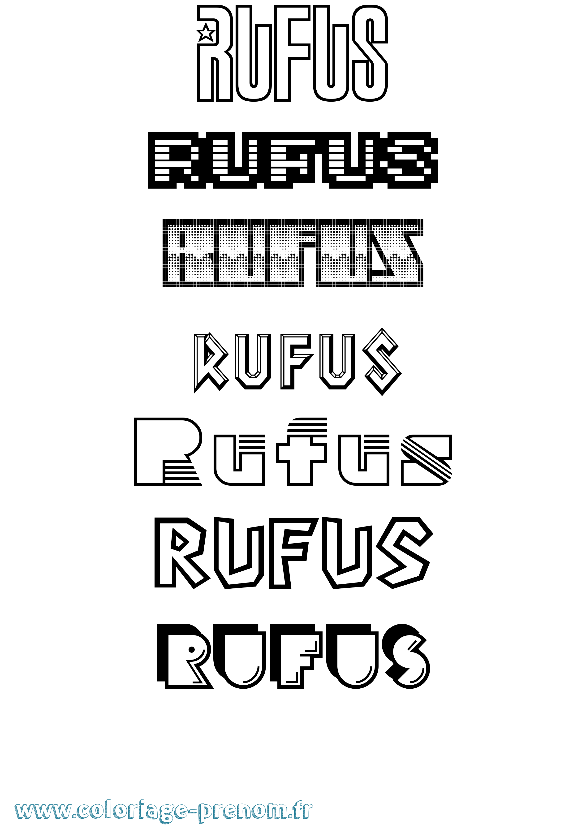 Coloriage prénom Rufus Jeux Vidéos