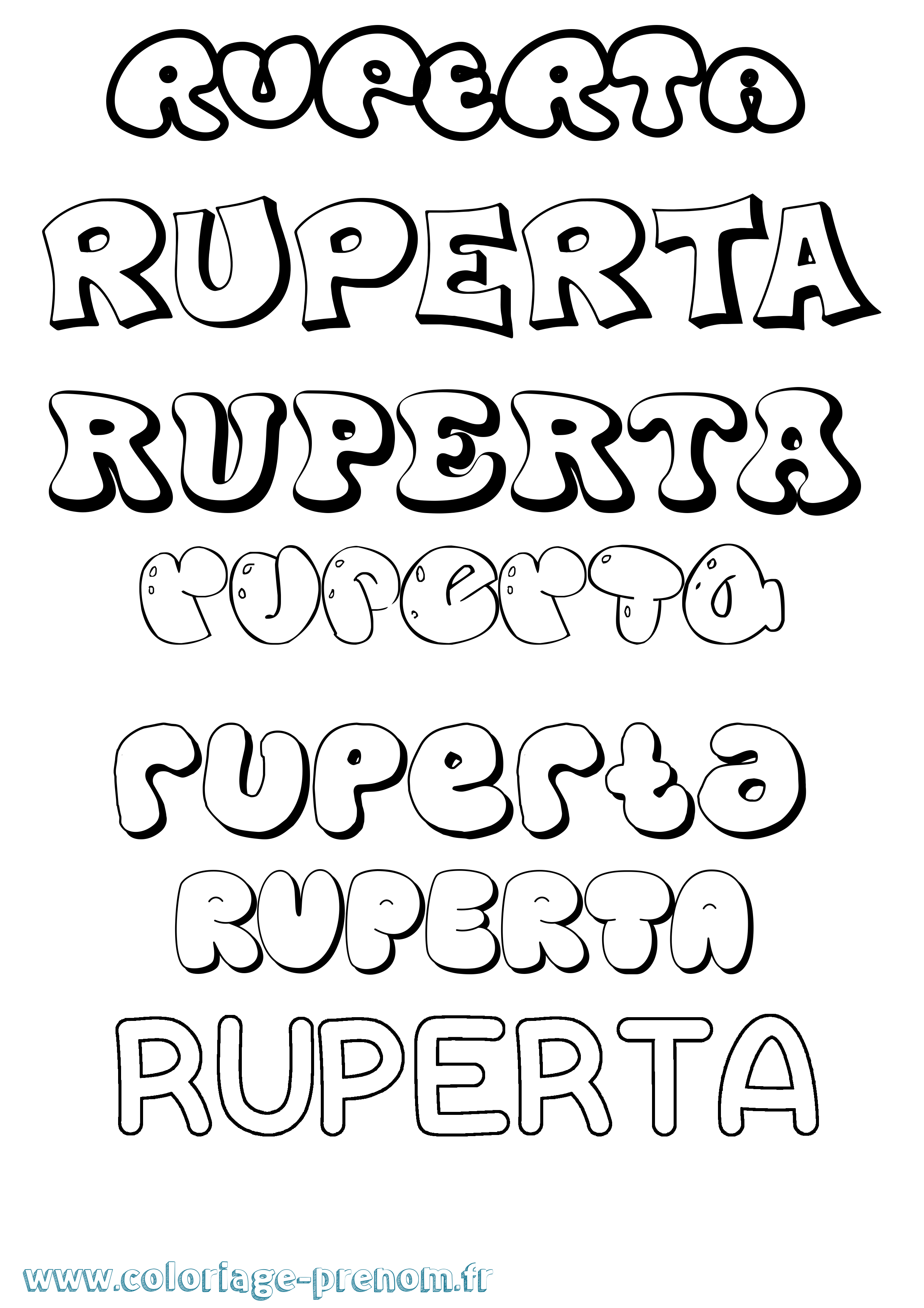 Coloriage prénom Ruperta Bubble