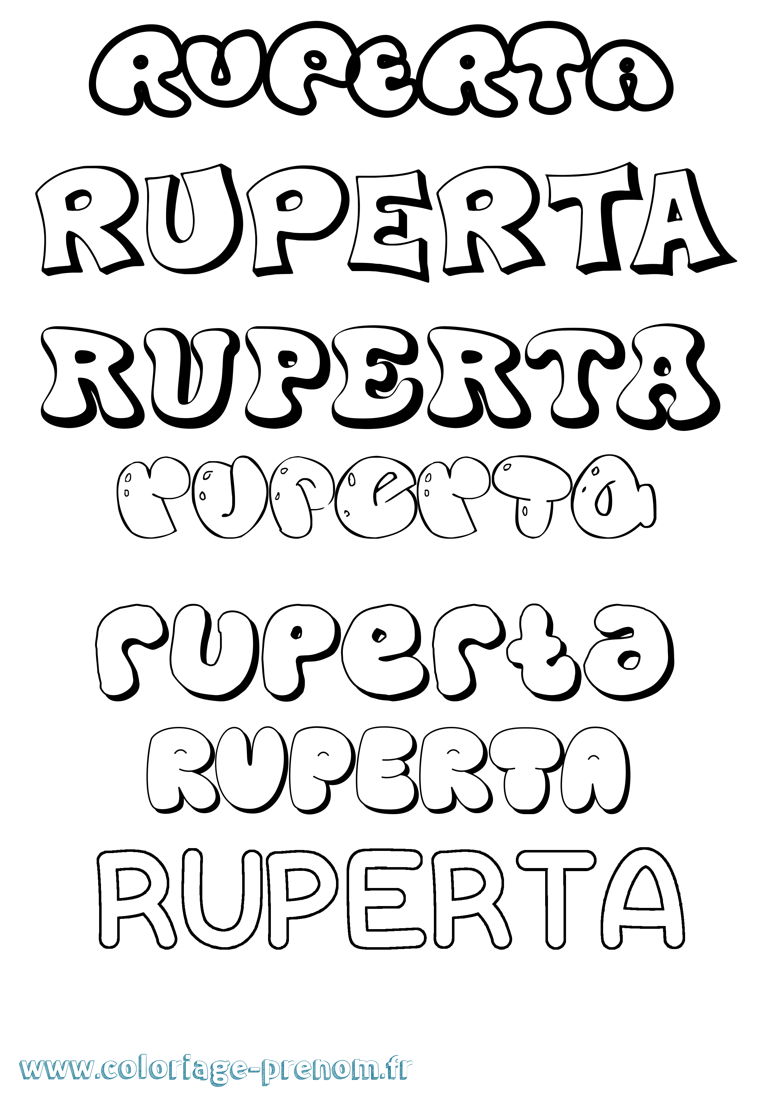 Coloriage Ruperta Bubble Coloriage prénom Ruperta Bubble
