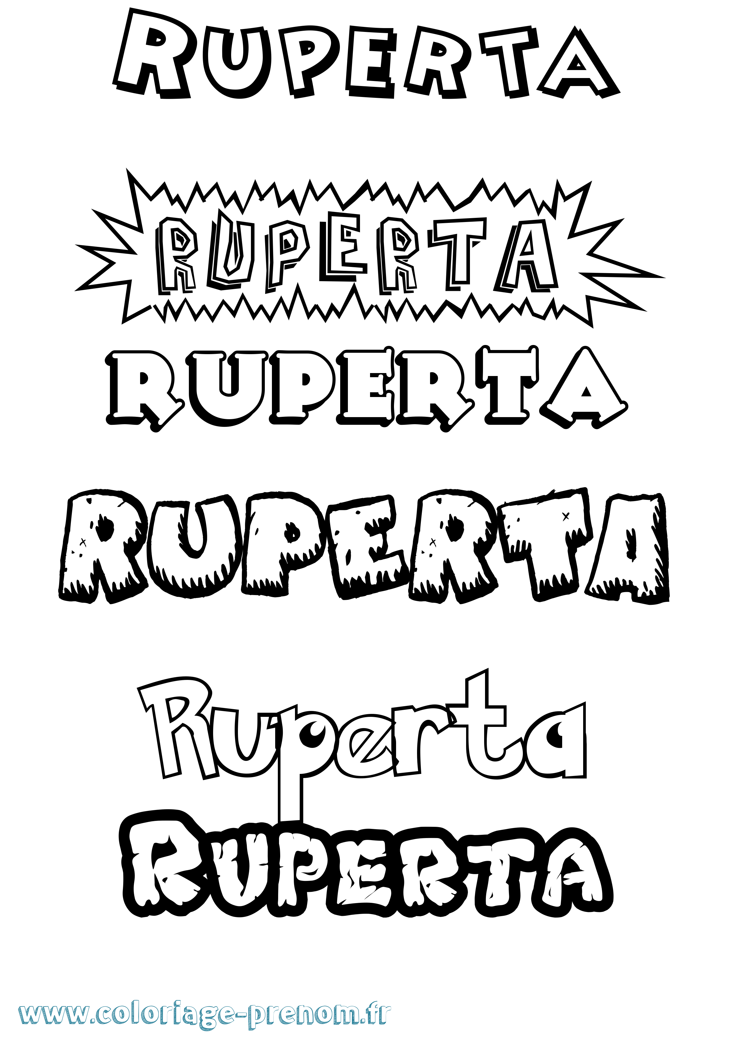 Coloriage Ruperta Dessin Animé Coloriage prénom Ruperta Dessin Animé