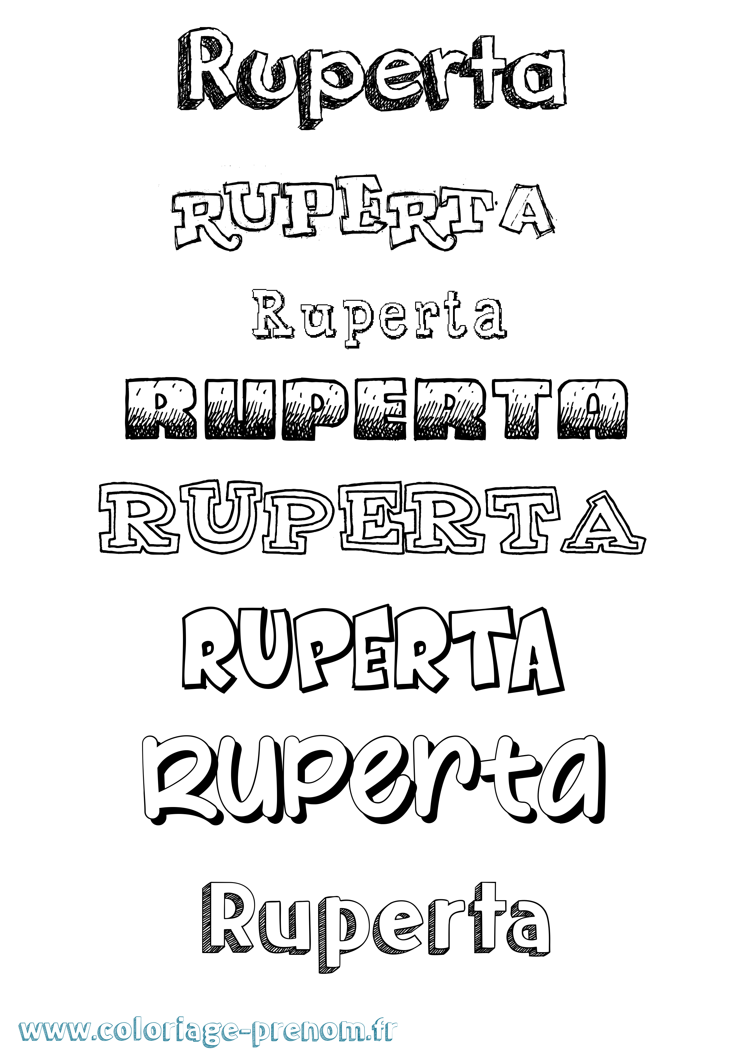 Coloriage Ruperta Dessiné Coloriage prénom Ruperta Dessiné