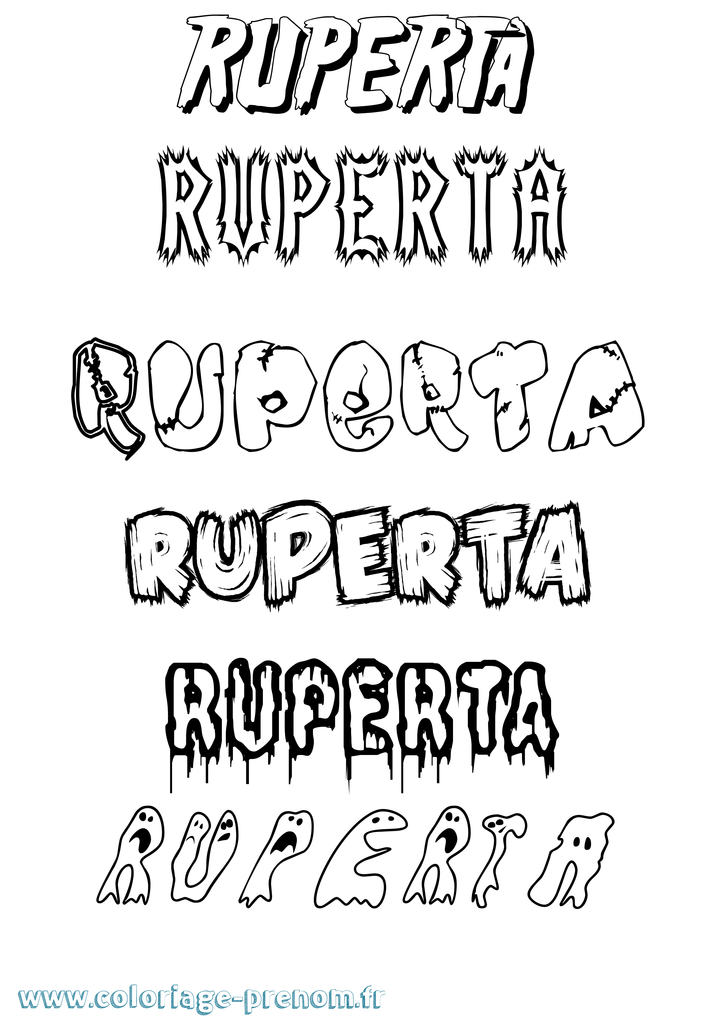 Coloriage Ruperta Frisson Coloriage prénom Ruperta Frisson