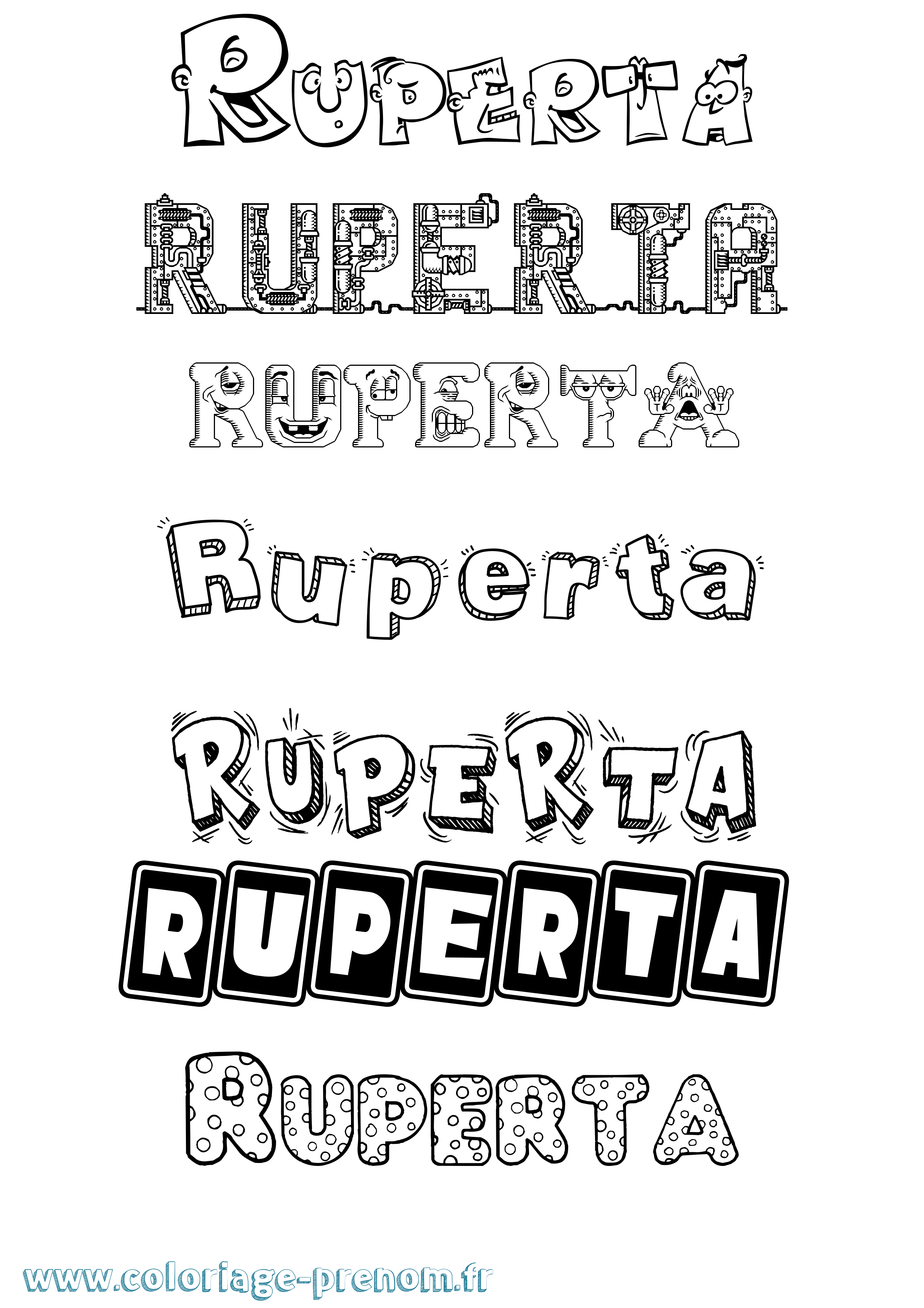 Coloriage Ruperta Fun Coloriage prénom Ruperta Fun