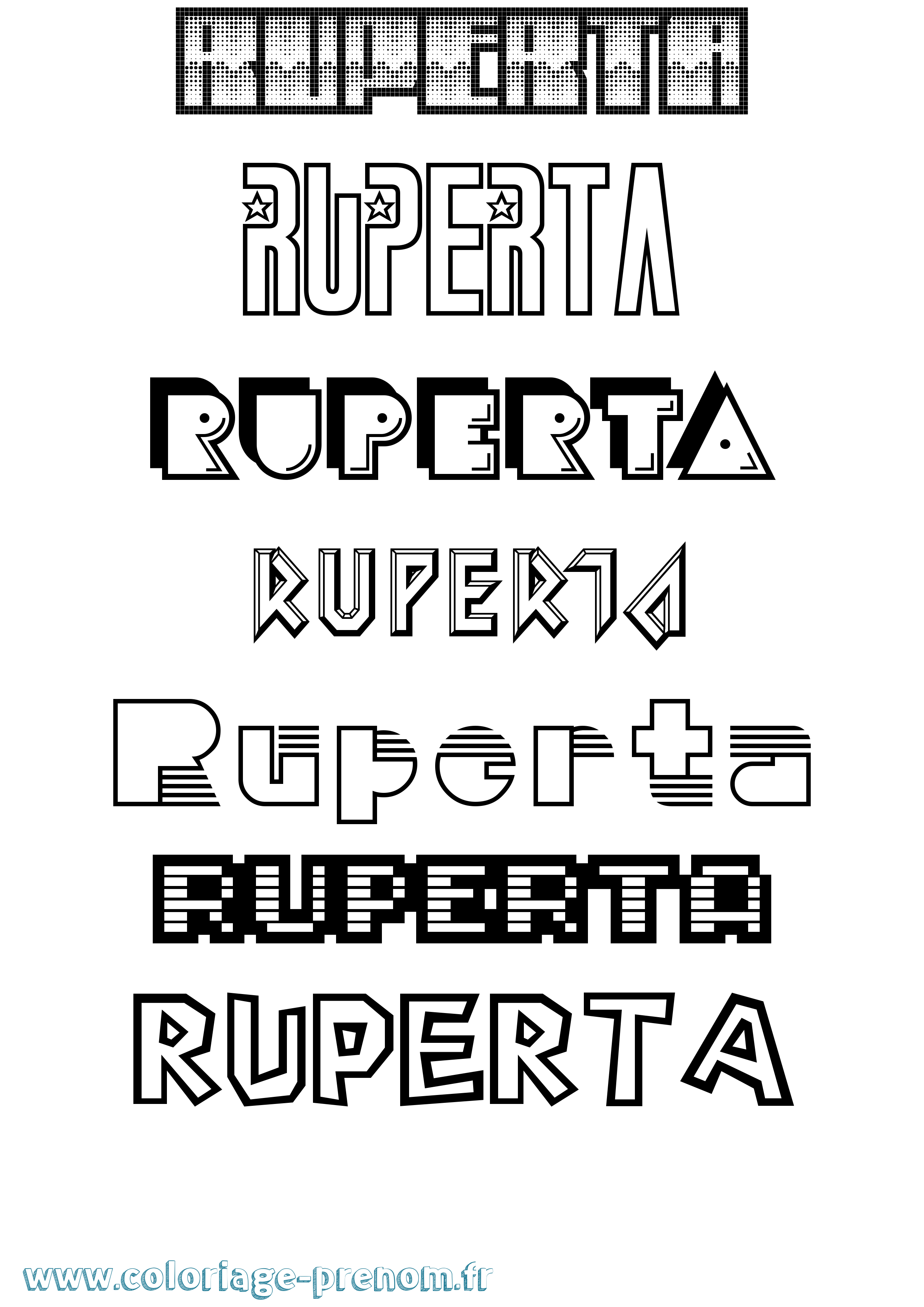 Coloriage prénom Ruperta Jeux Vidéos