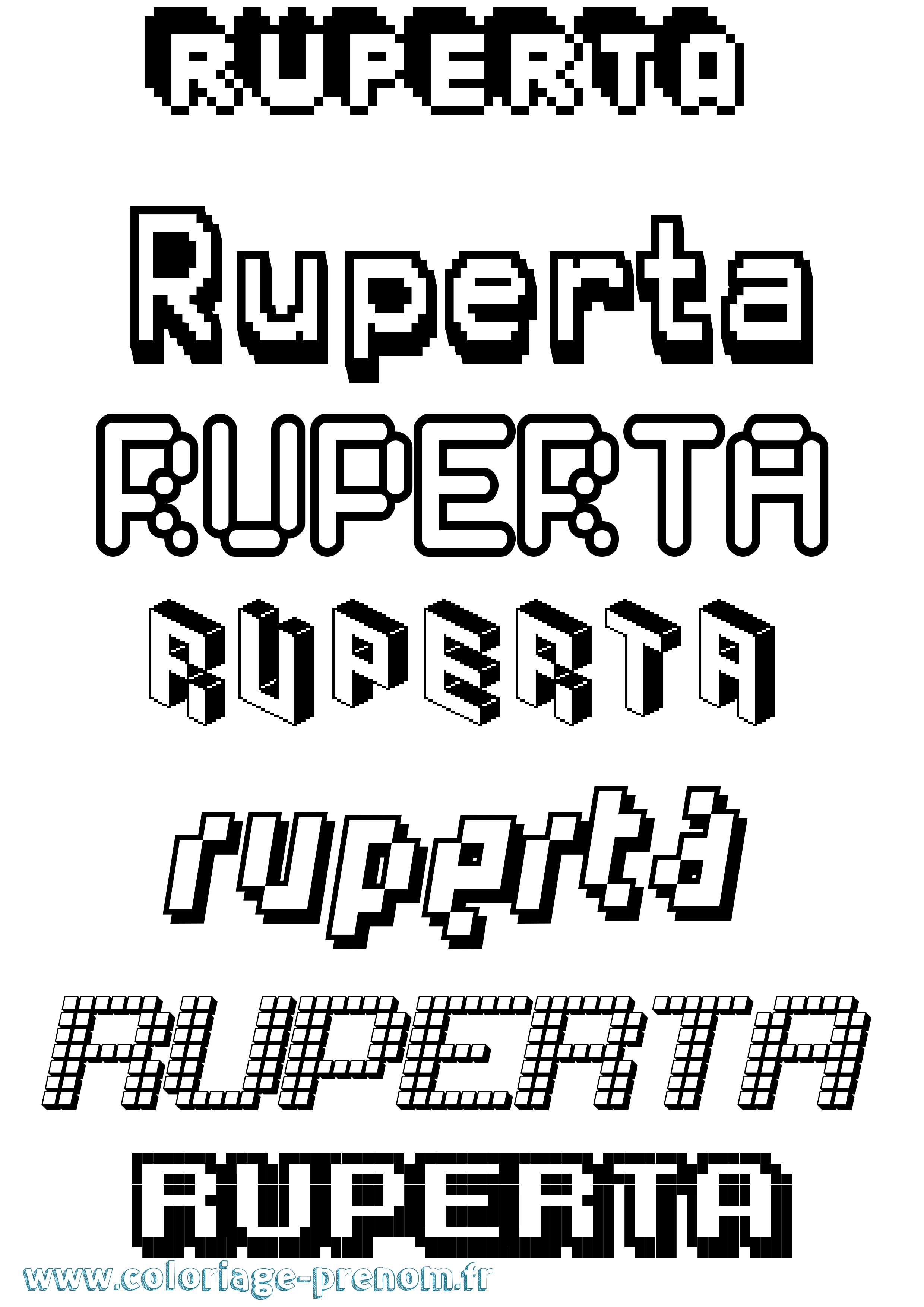 Coloriage prénom Ruperta Pixel