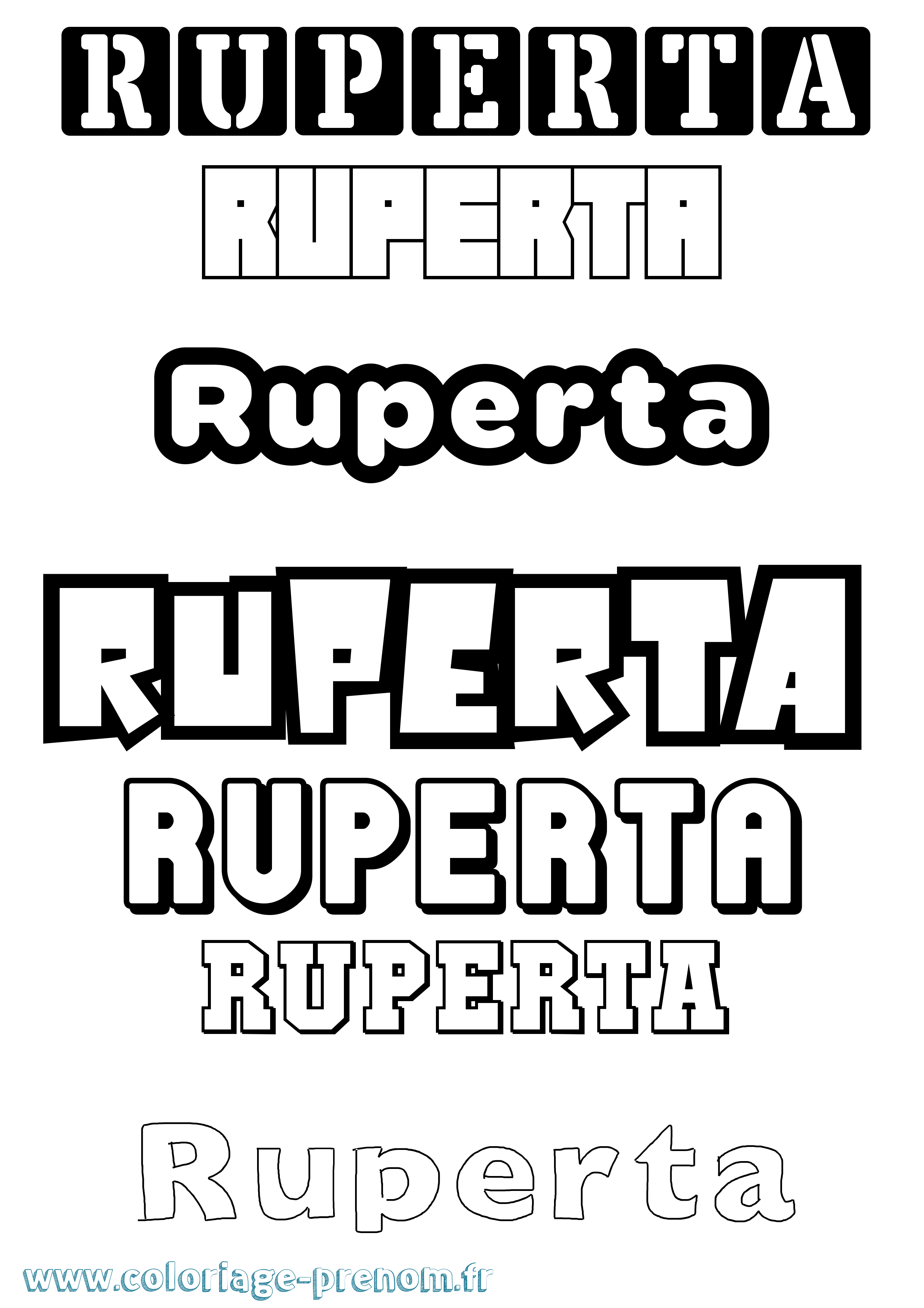Coloriage Ruperta Simple Coloriage prénom Ruperta Simple
