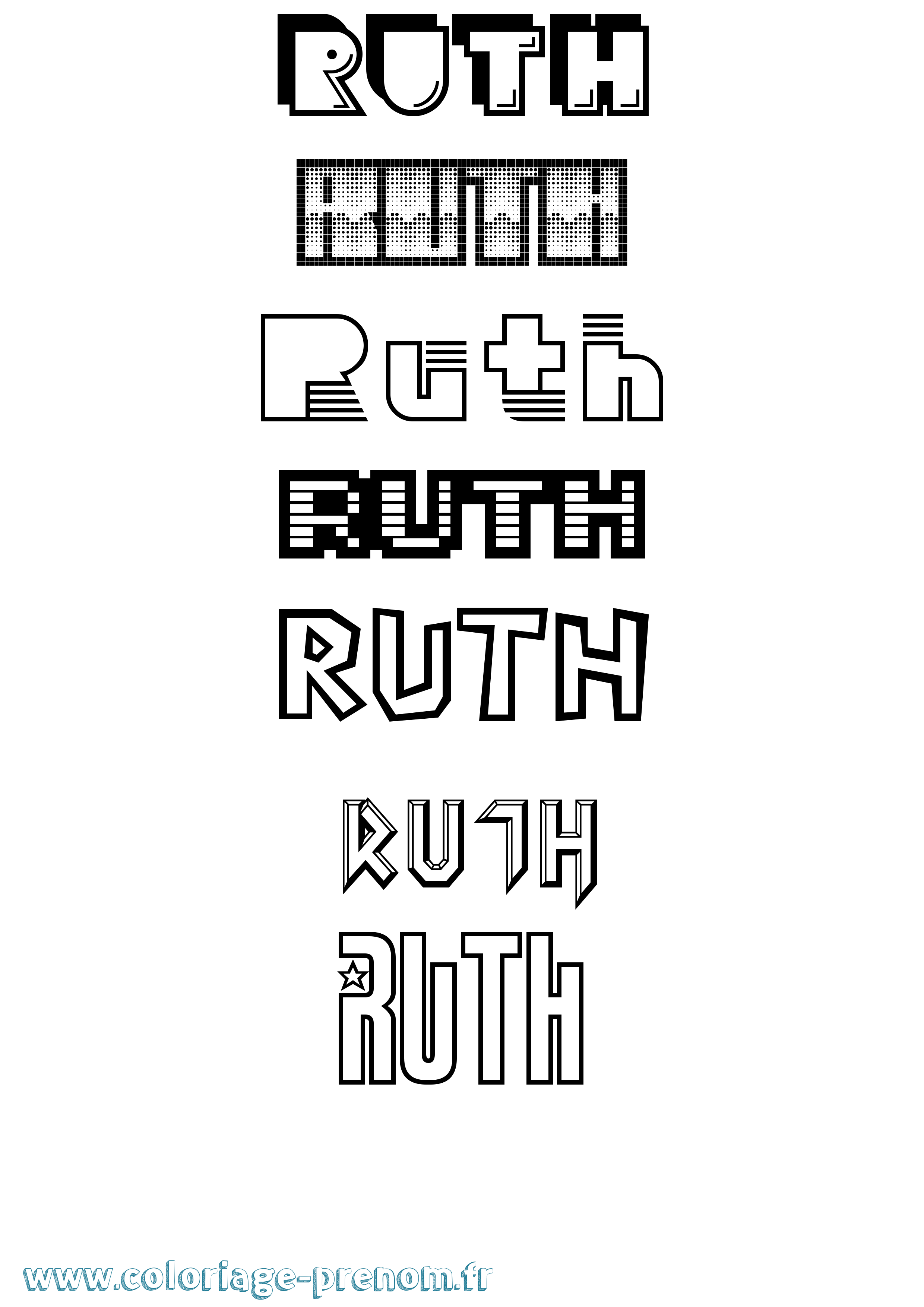 Coloriage prénom Ruth Jeux Vidéos