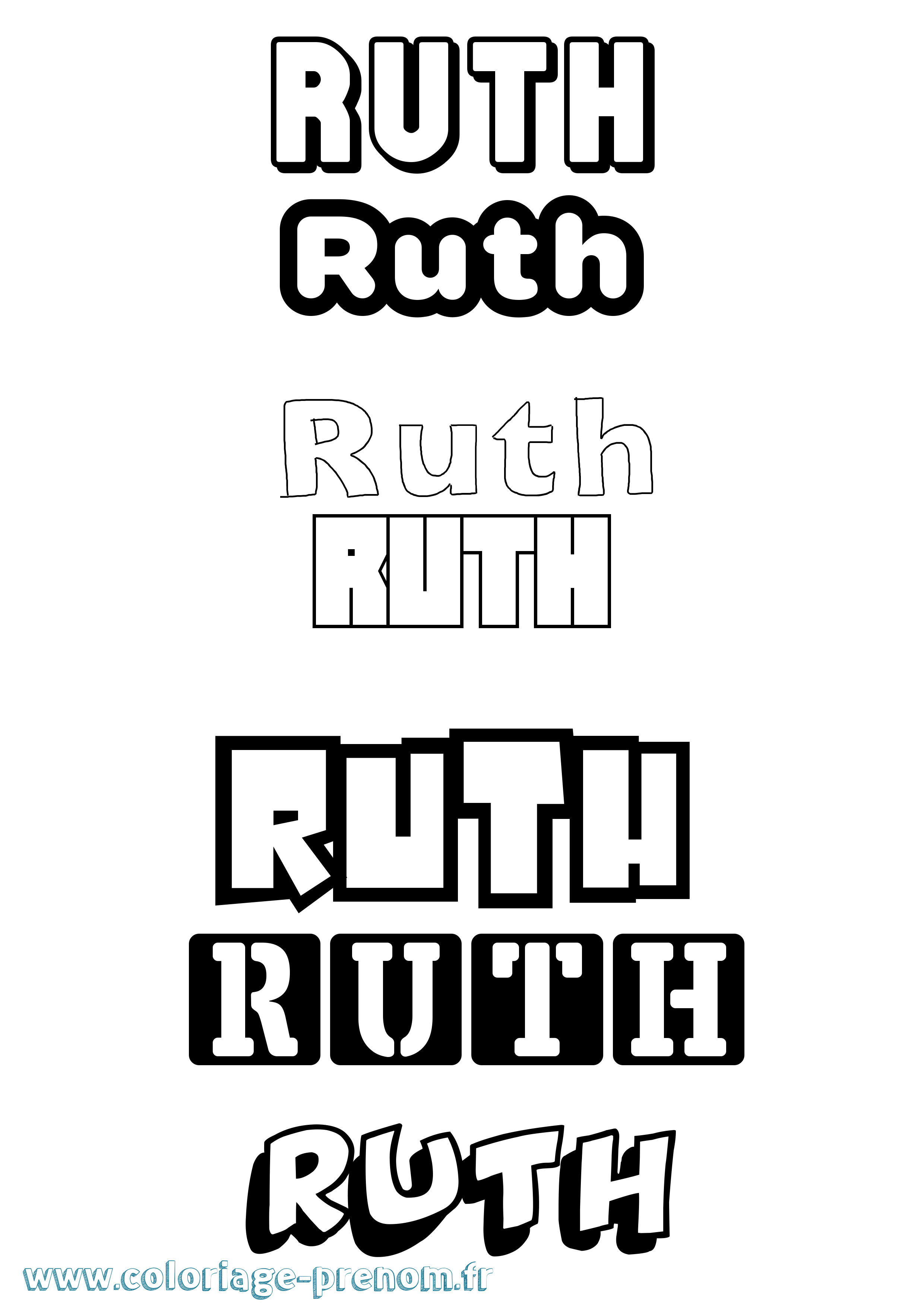 Coloriage prénom Ruth Simple
