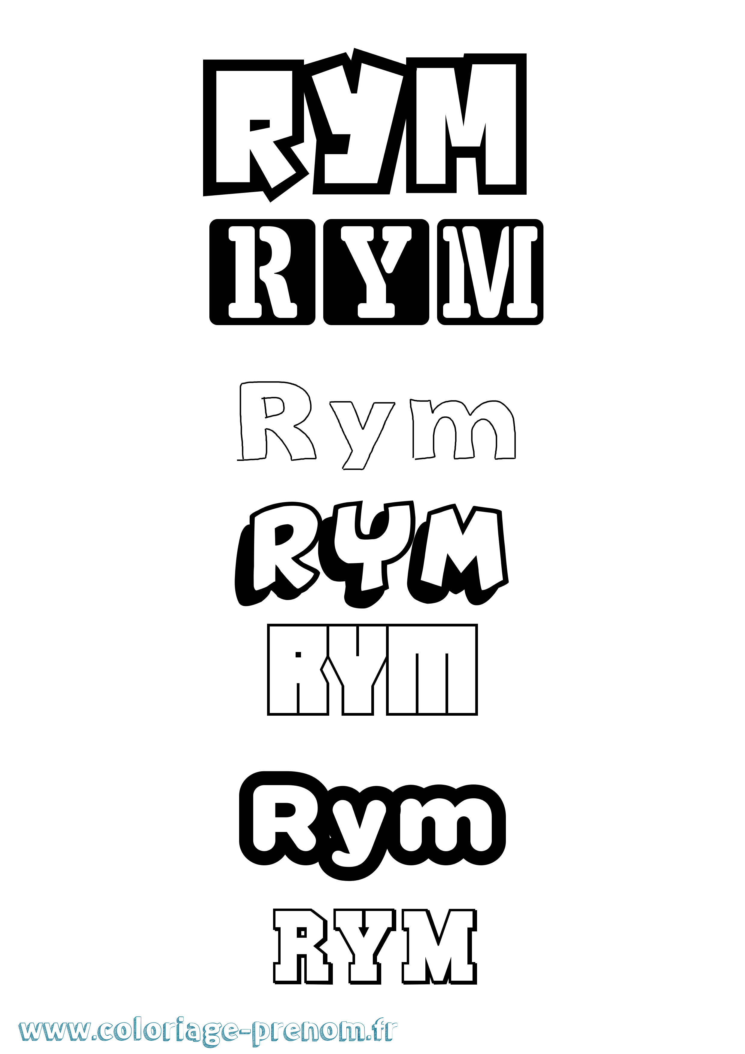 Coloriage prénom Rym