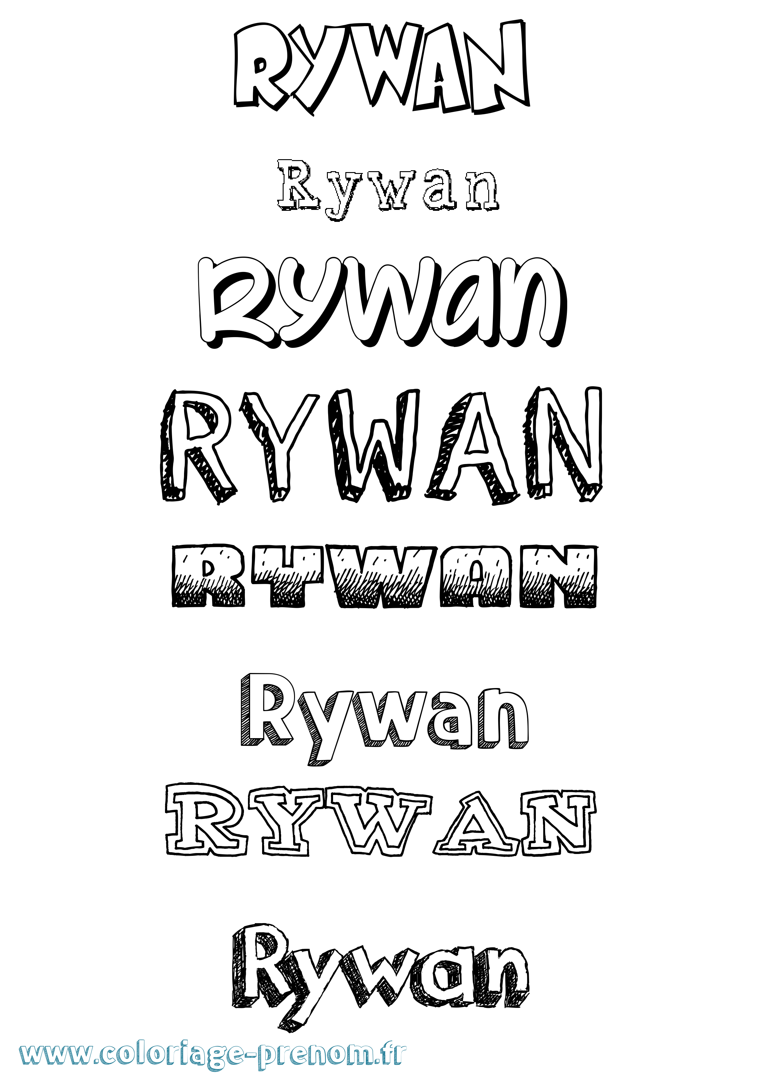 Coloriage Rywan Dessiné Coloriage prénom Rywan Dessiné