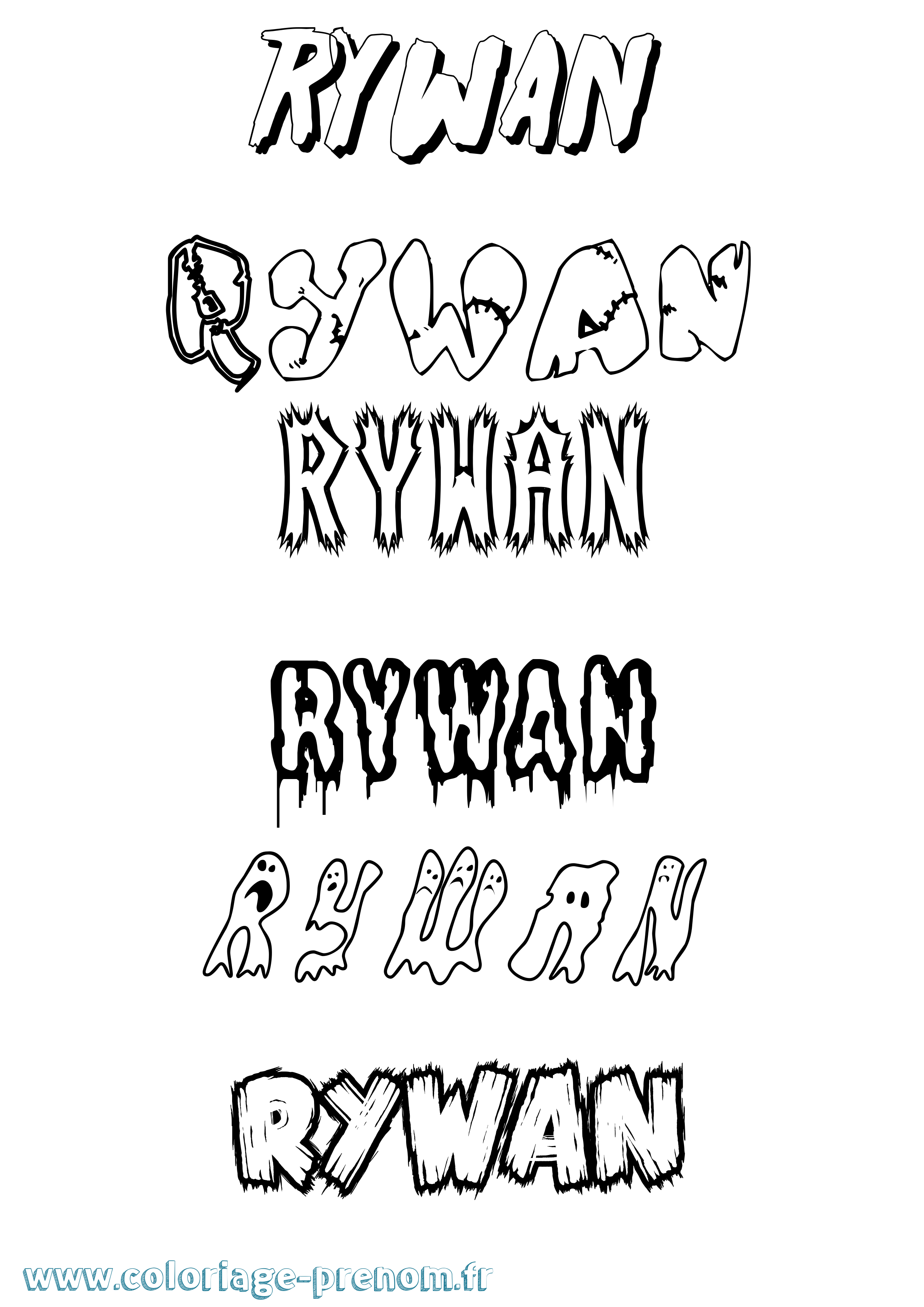 Coloriage Rywan Frisson Coloriage prénom Rywan Frisson
