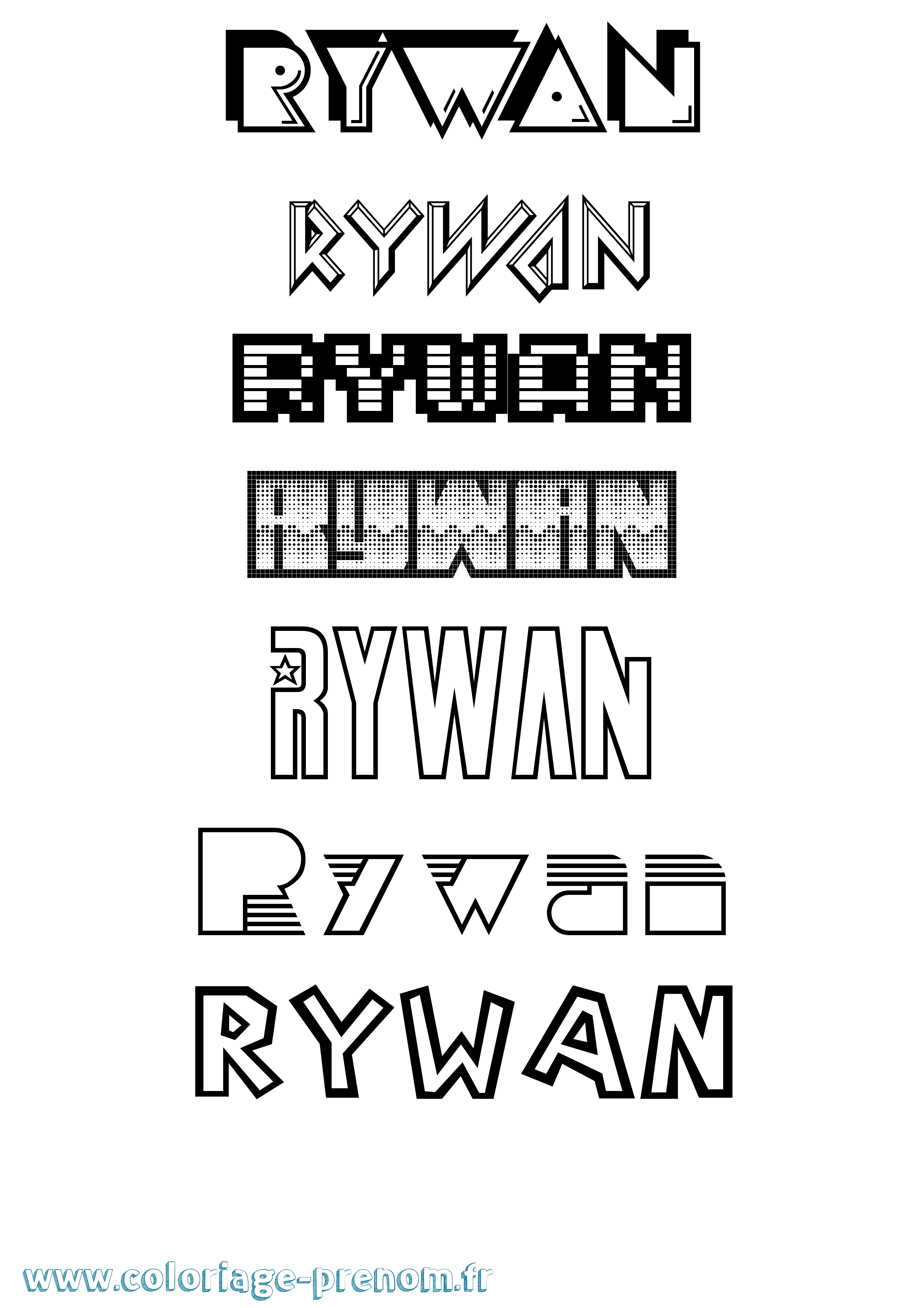 Coloriage Rywan Jeux Vidéos Coloriage prénom Rywan Jeux Vidéos