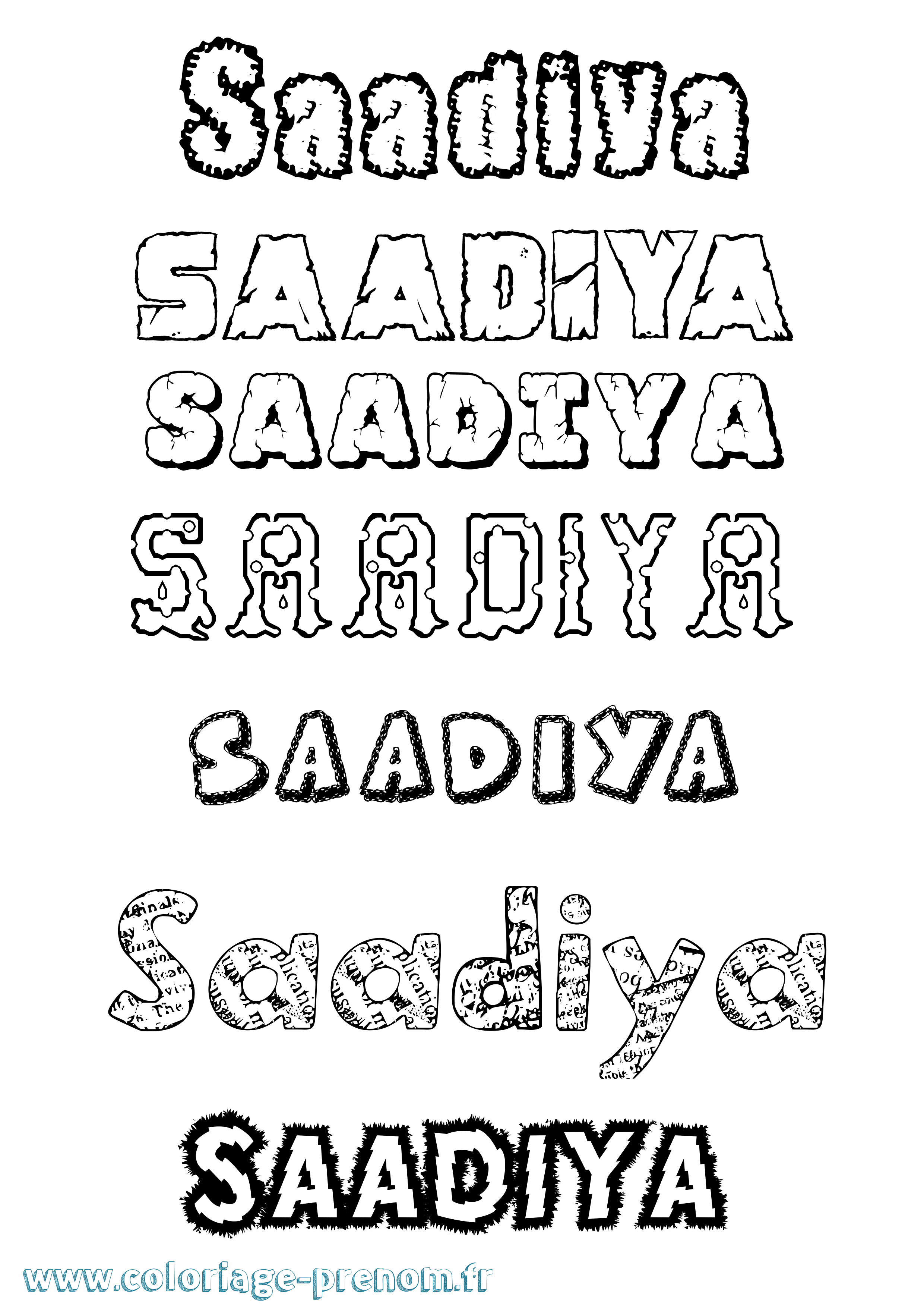 Coloriage prénom Saadiya Destructuré
