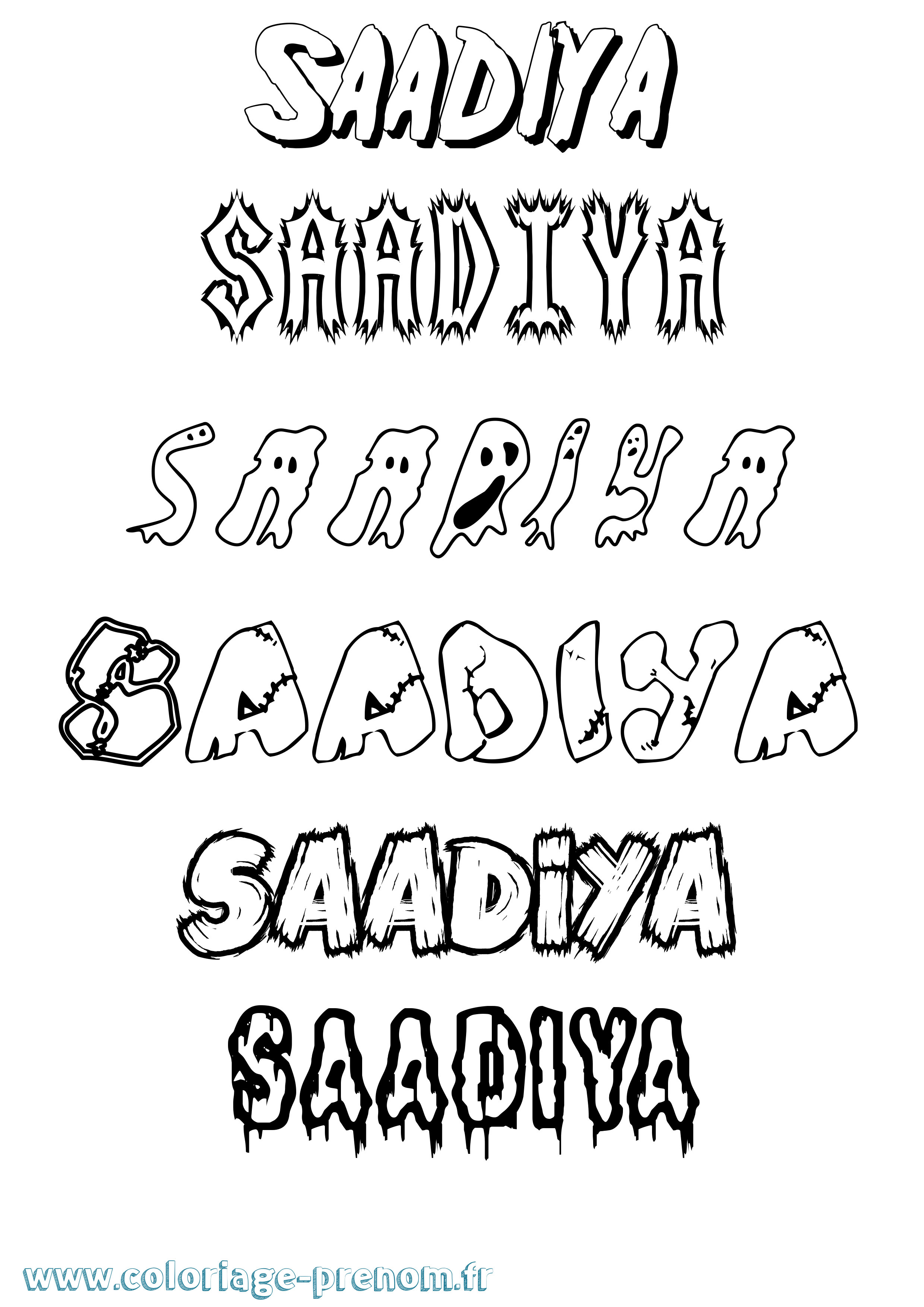 Coloriage prénom Saadiya Frisson