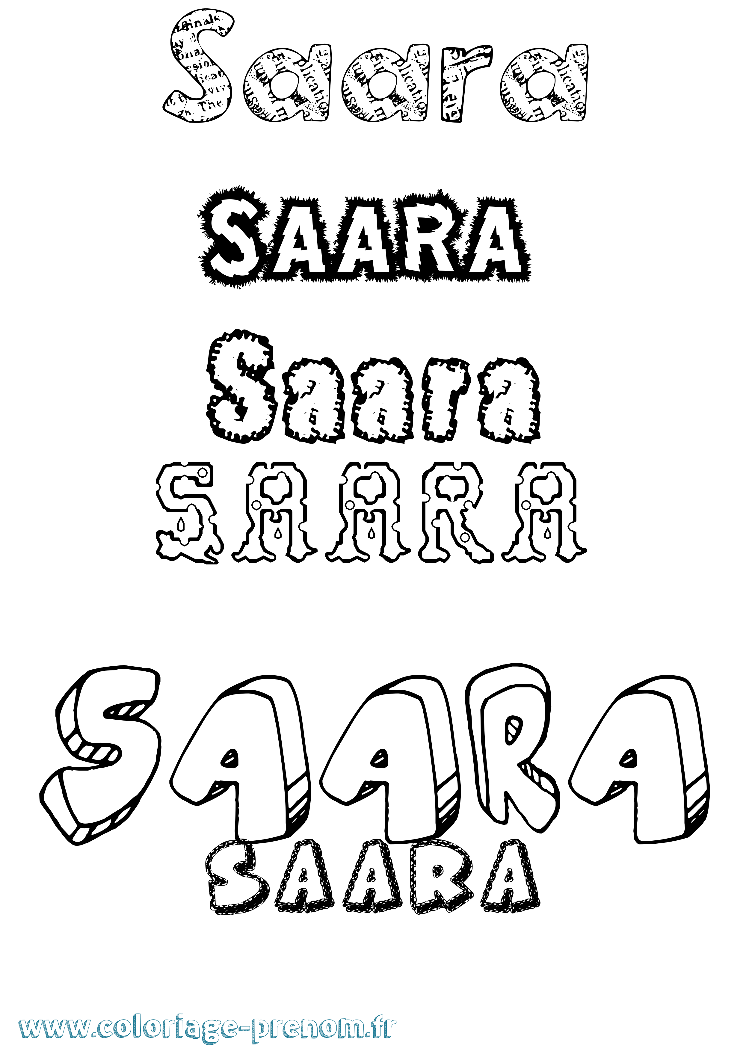 Coloriage Saara Destructuré Coloriage prénom Saara Destructuré