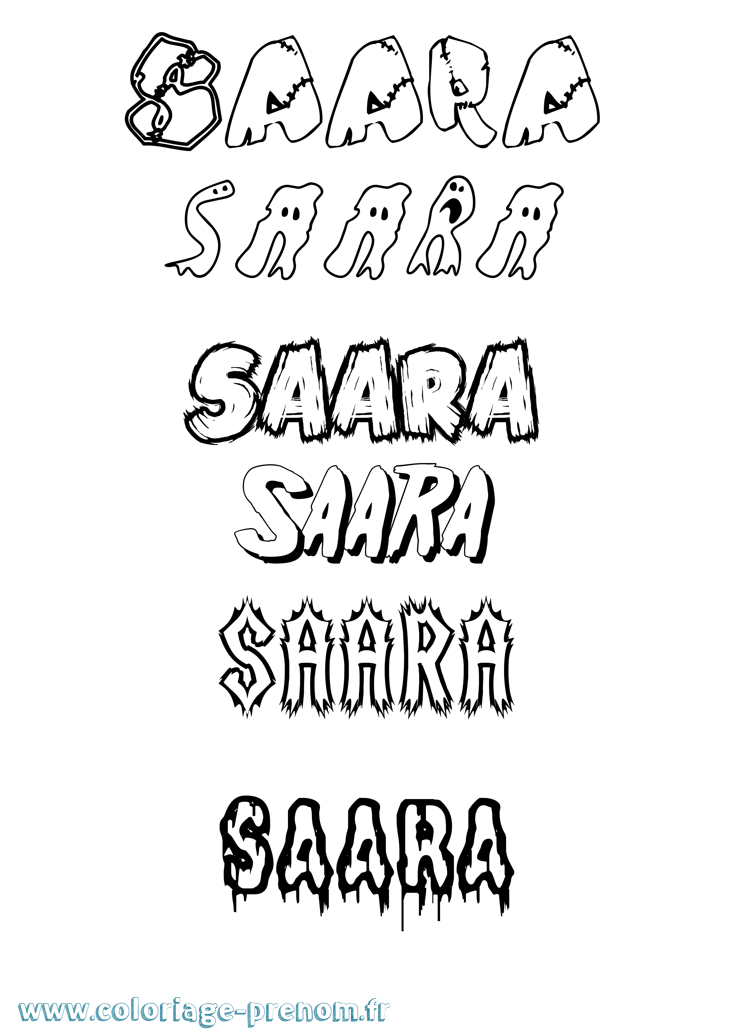 Coloriage Saara Frisson Coloriage prénom Saara Frisson