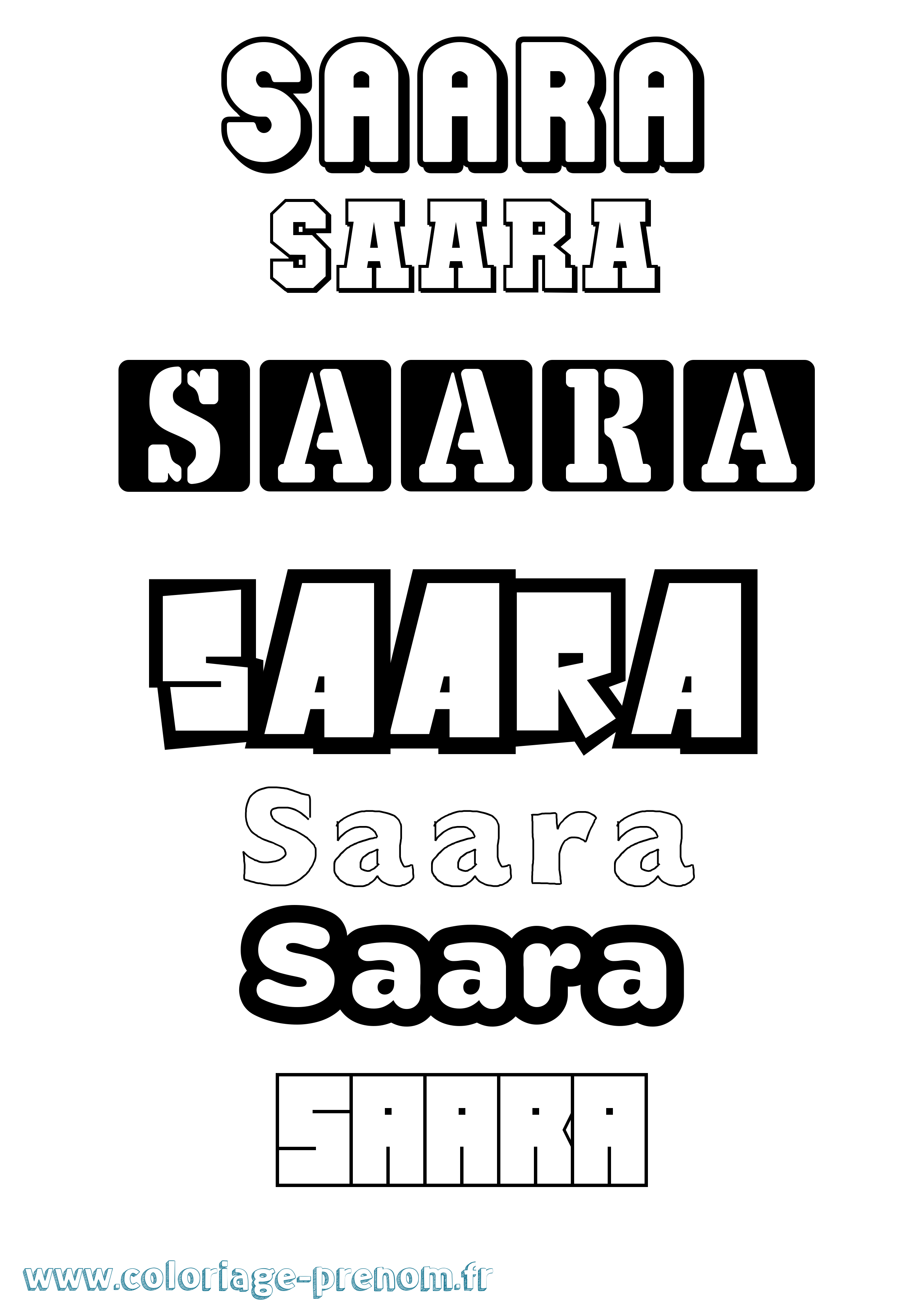 Coloriage Saara Simple Coloriage prénom Saara Simple