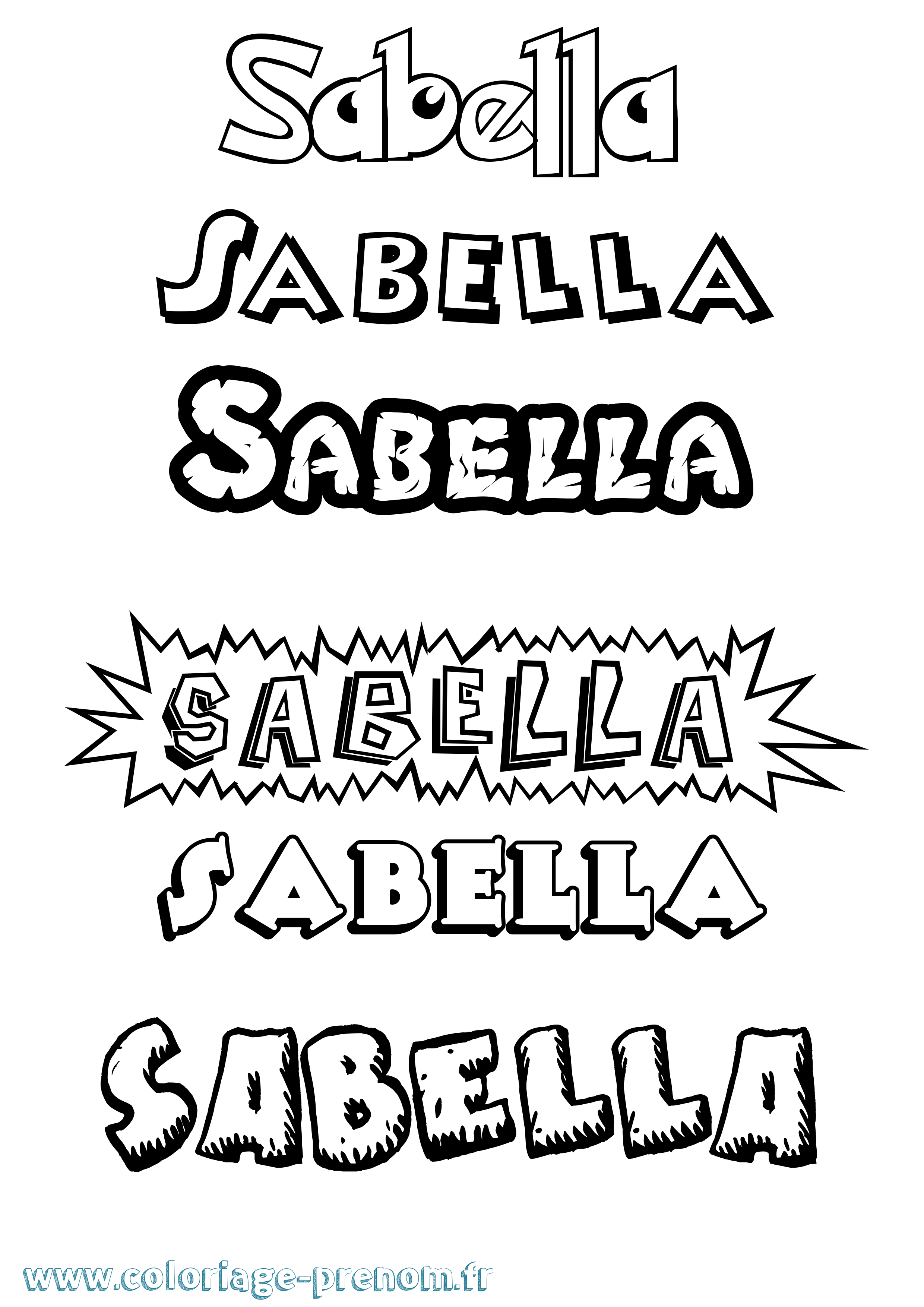 Coloriage prénom Sabella Dessin Animé