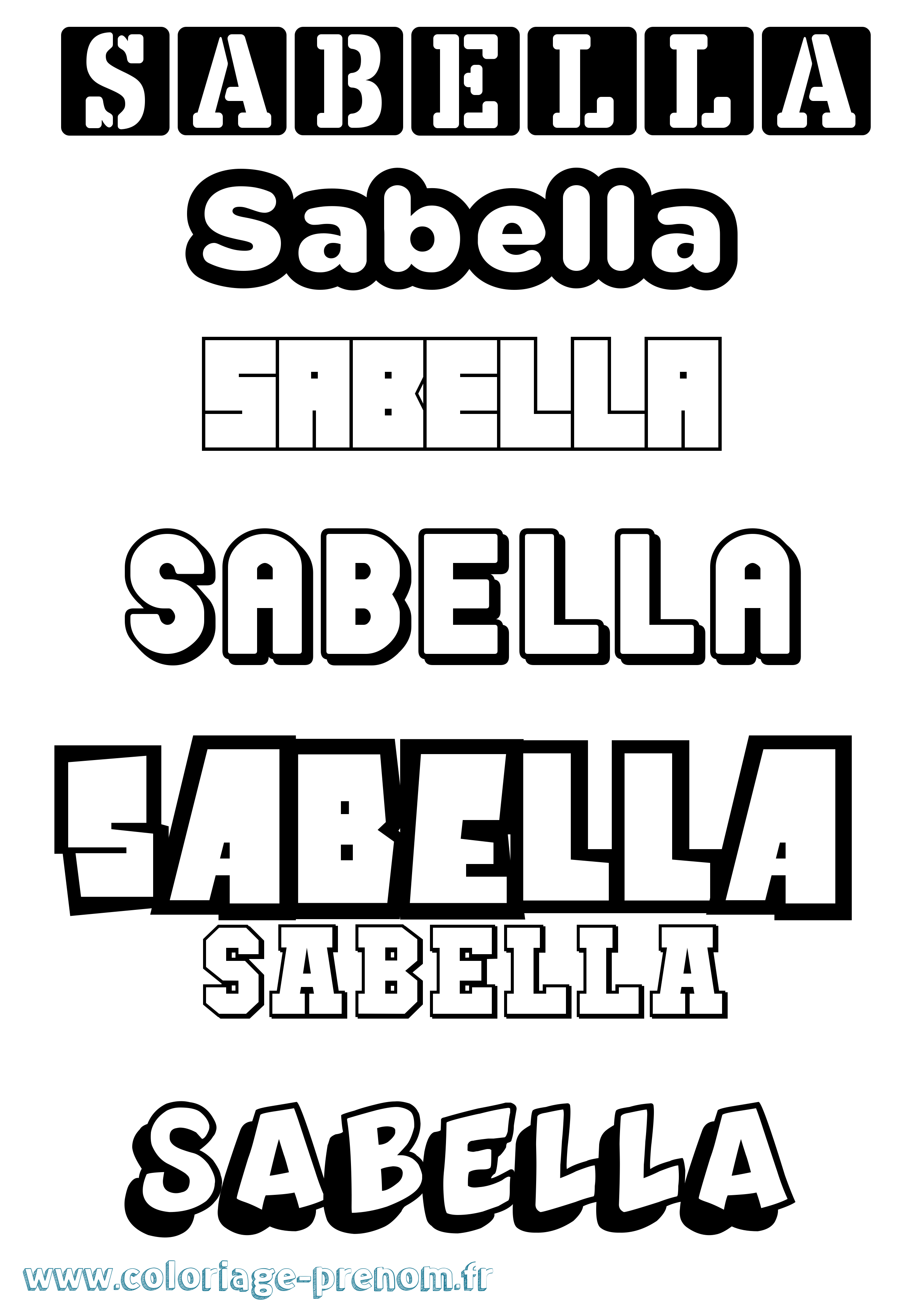 Coloriage prénom Sabella Simple