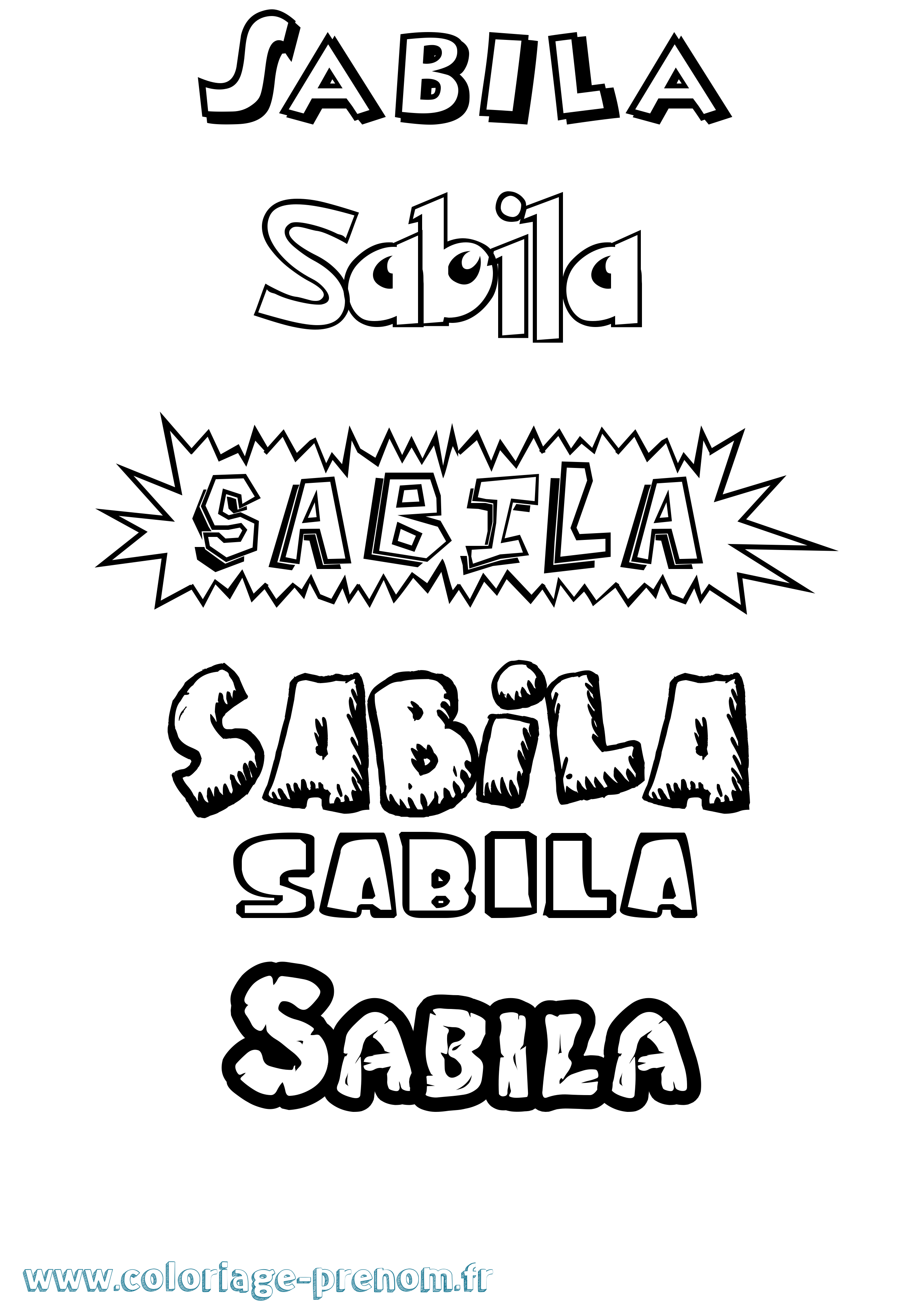 Coloriage Sabila Dessin Animé Coloriage prénom Sabila Dessin Animé