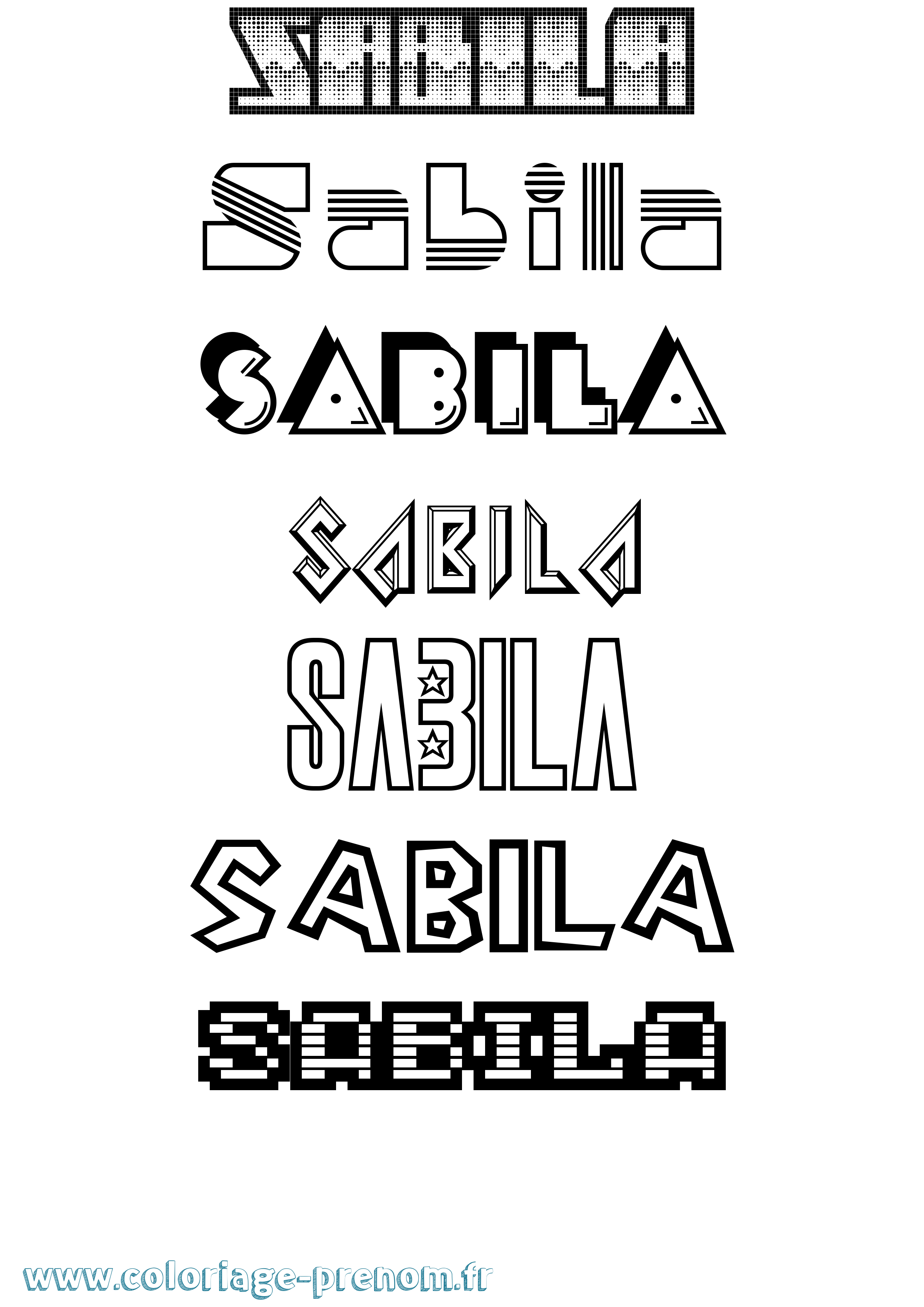 Coloriage Sabila Jeux Vidéos Coloriage prénom Sabila Jeux Vidéos