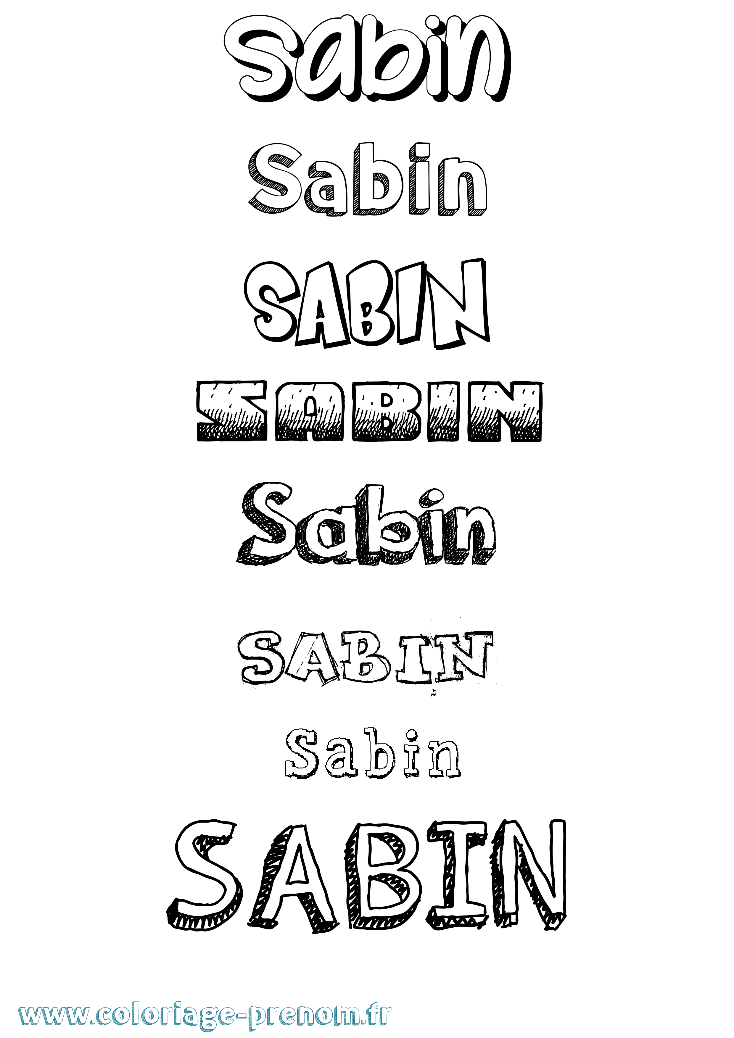 Coloriage prénom Sabin Dessiné