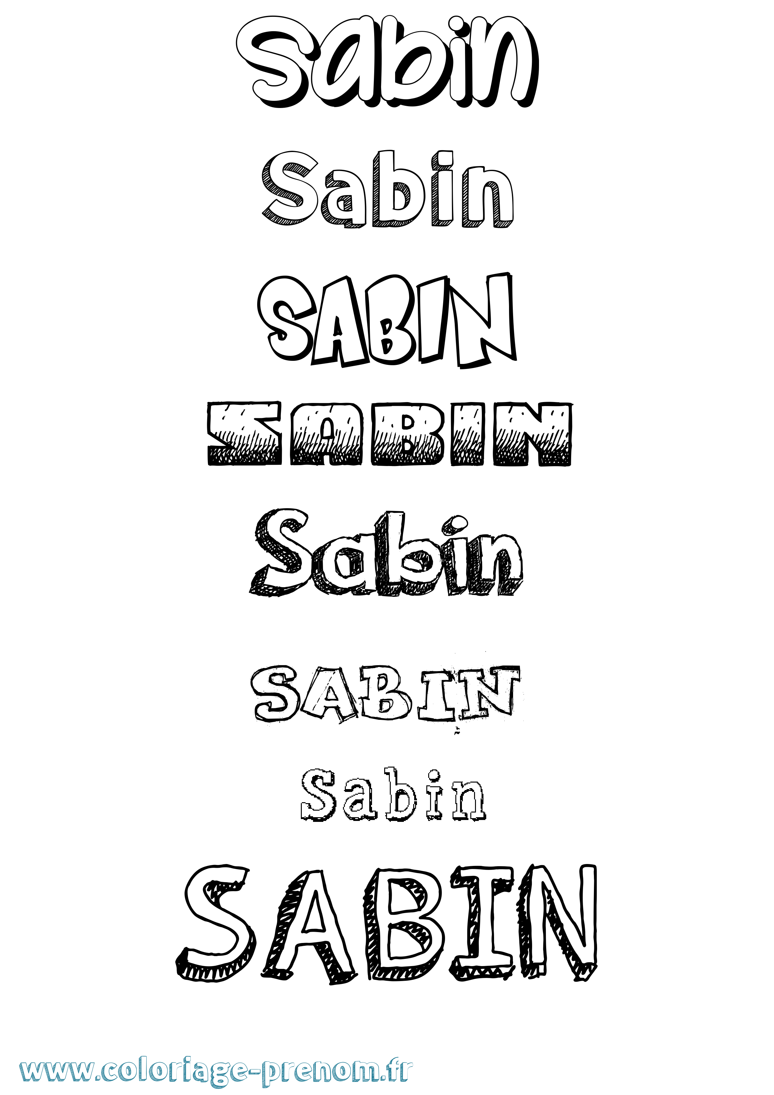 Coloriage Sabin Dessiné Coloriage prénom Sabin Dessiné
