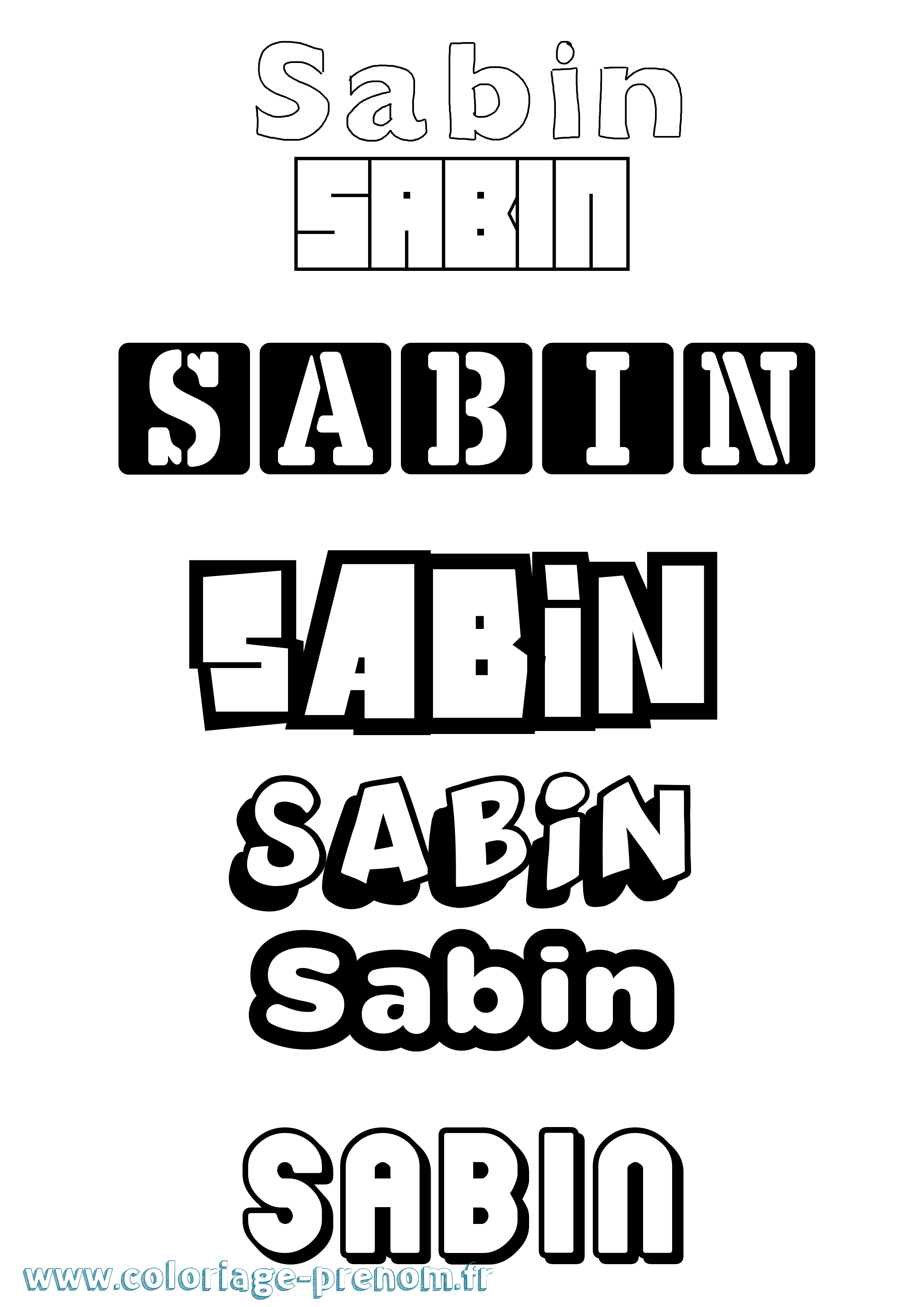 Coloriage Sabin Simple Coloriage prénom Sabin Simple