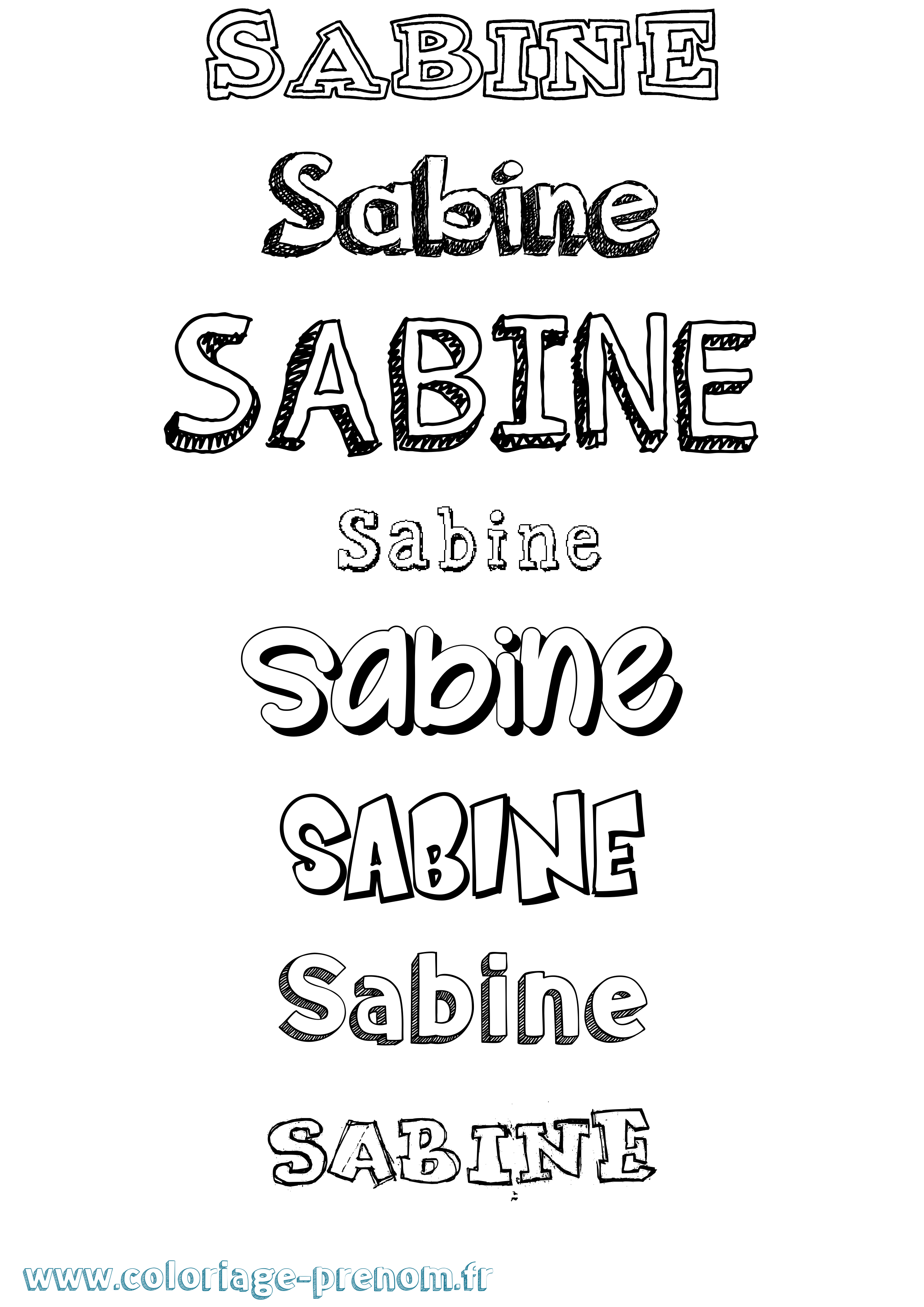 Coloriage prénom Sabine