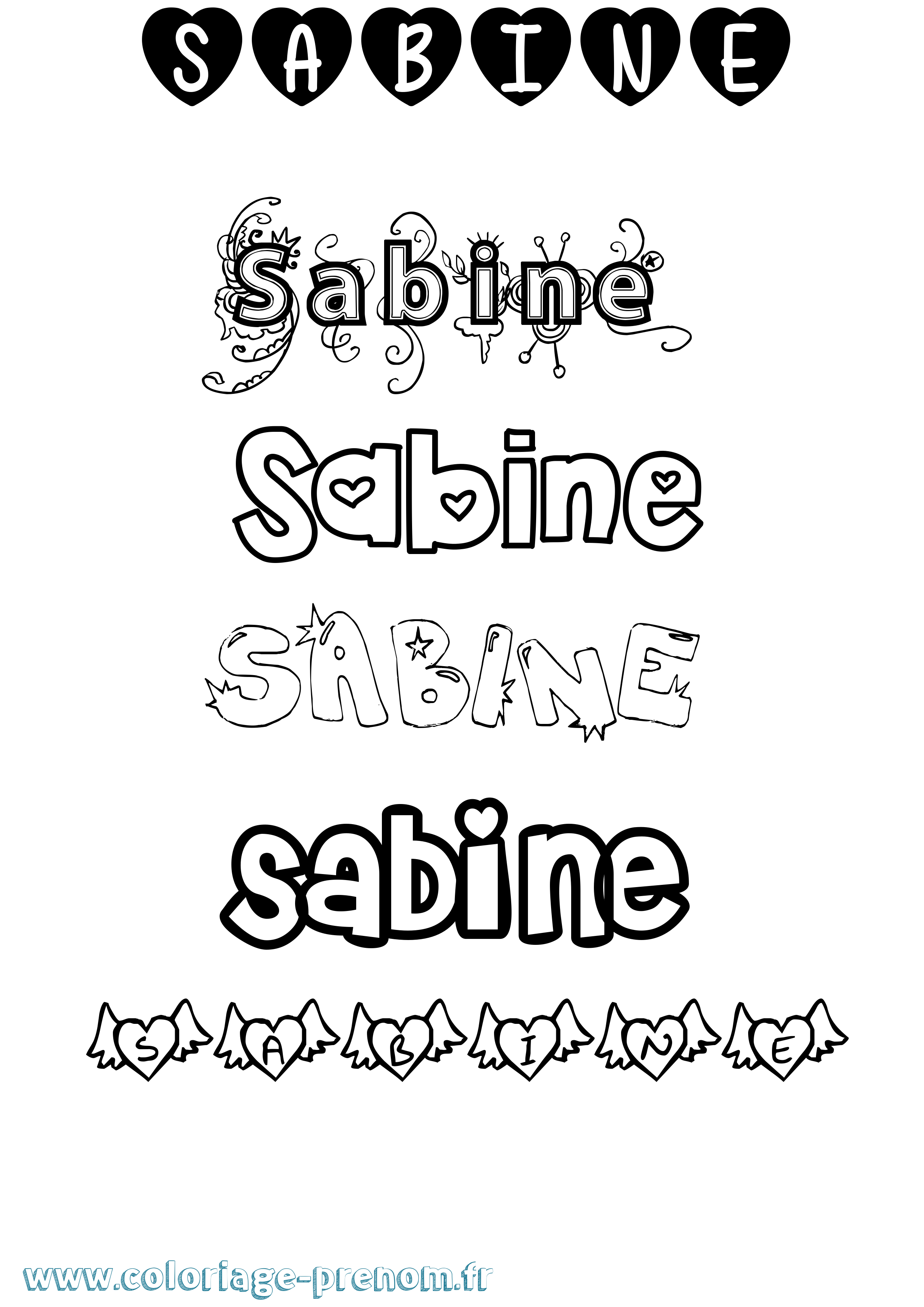 Coloriage prénom Sabine