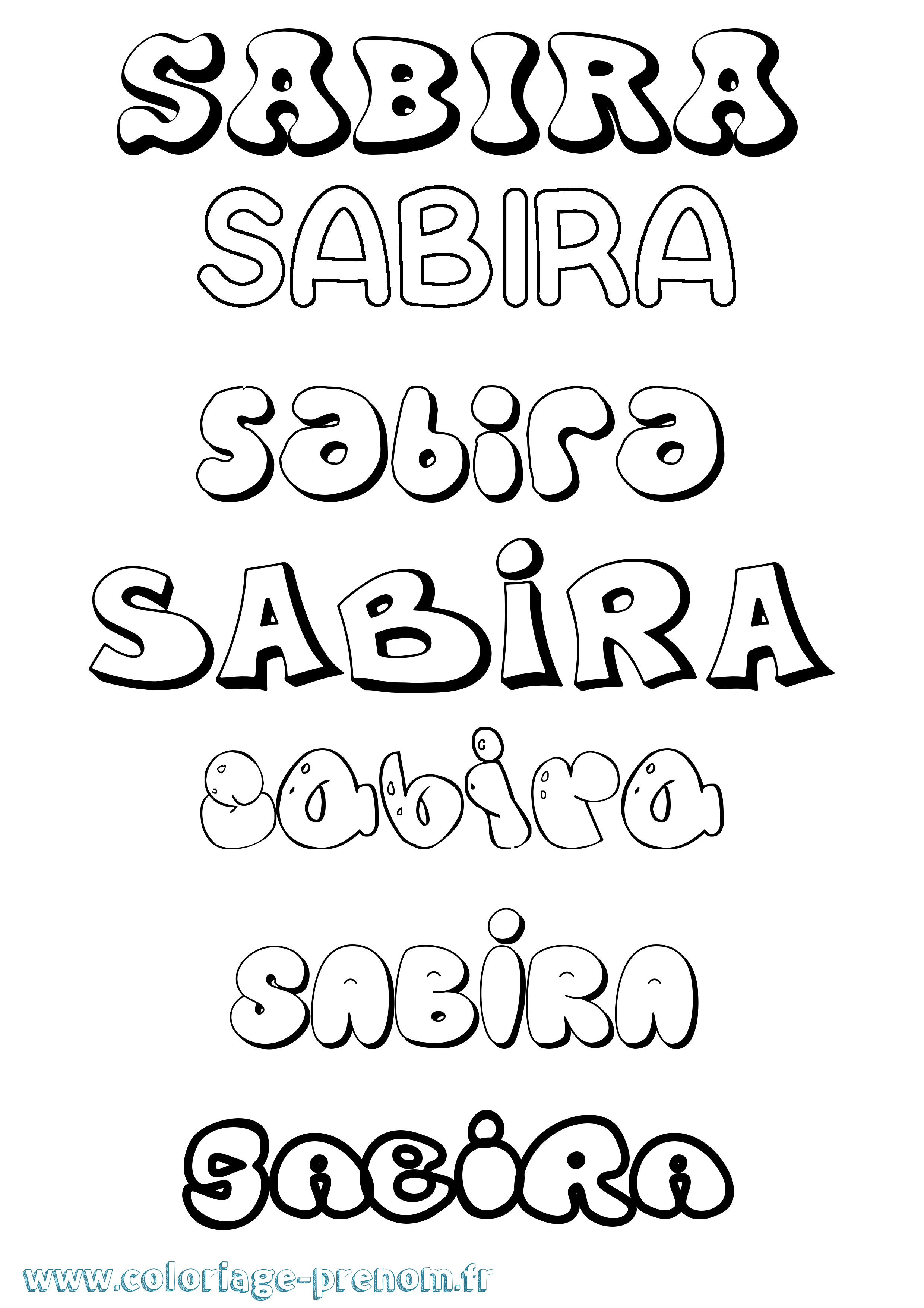 Coloriage Sabira Bubble Coloriage prénom Sabira Bubble