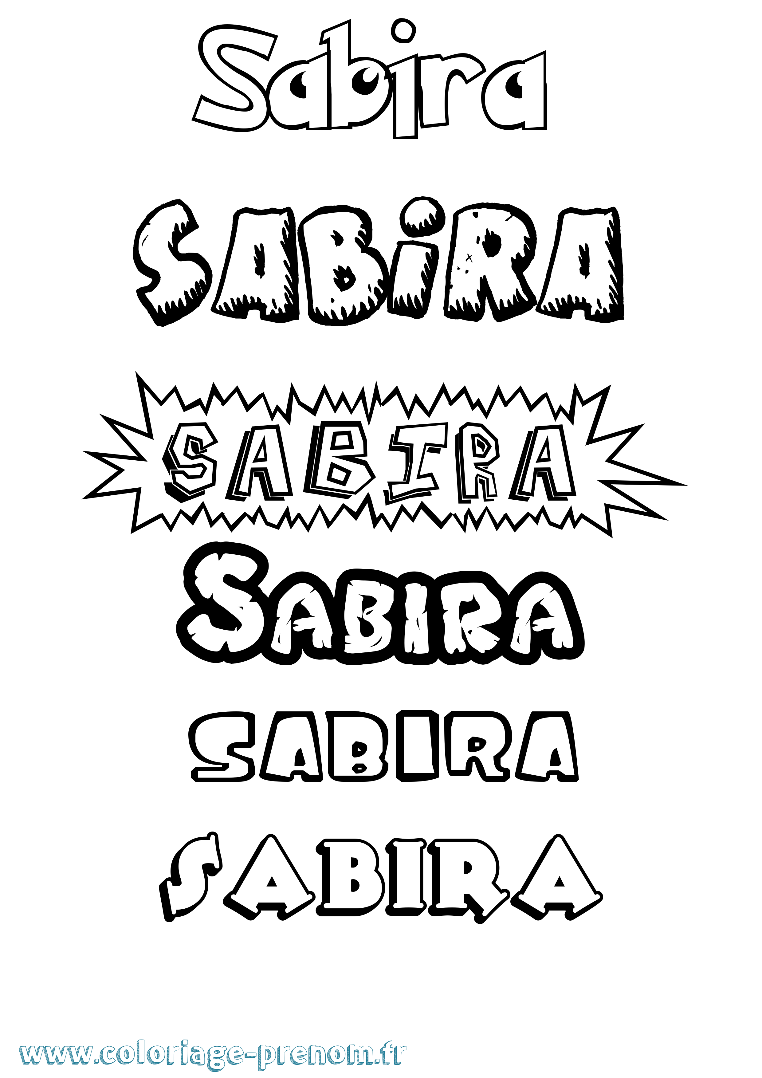 Coloriage Sabira Dessin Animé Coloriage prénom Sabira Dessin Animé