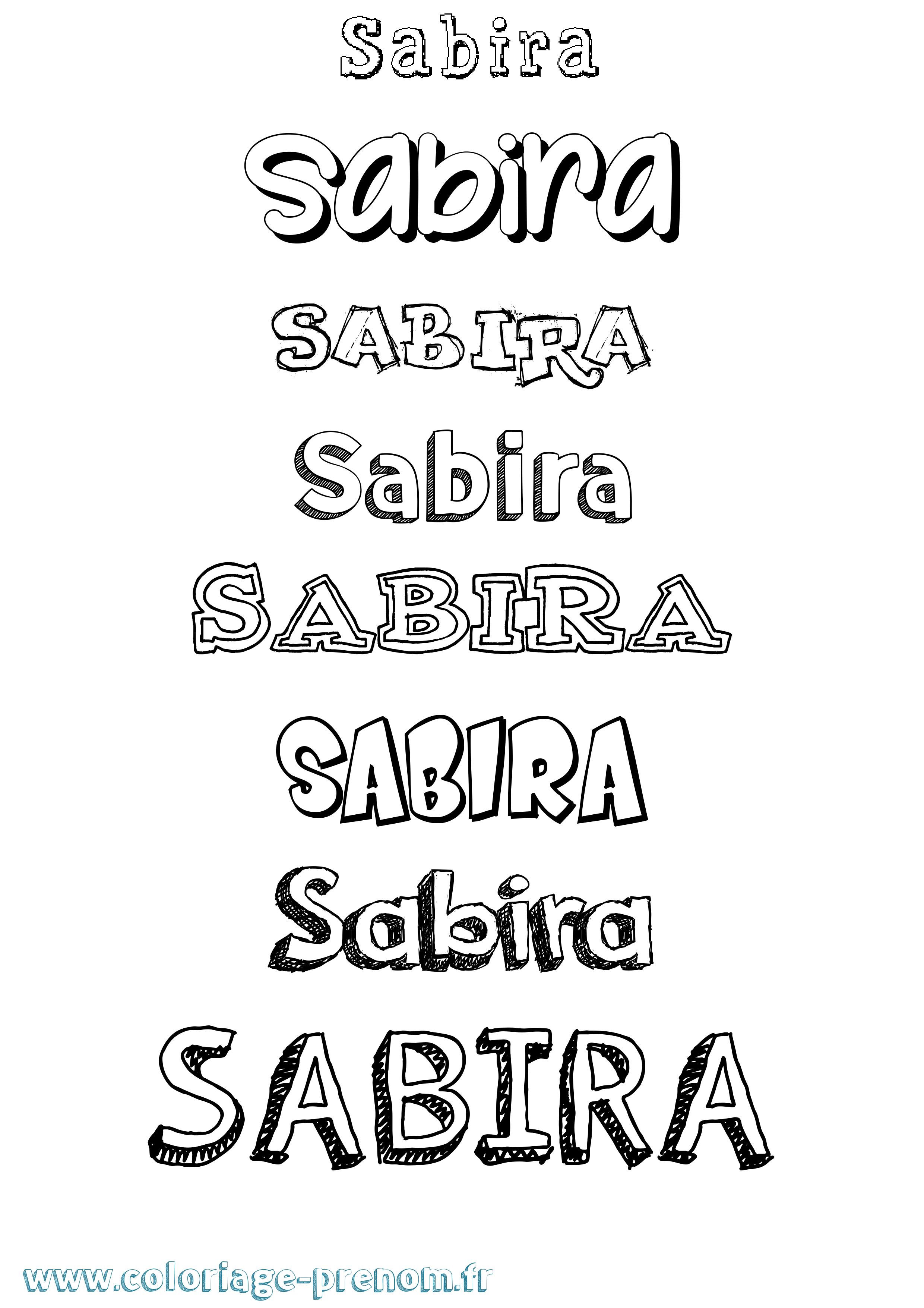 Coloriage Sabira Dessiné Coloriage prénom Sabira Dessiné