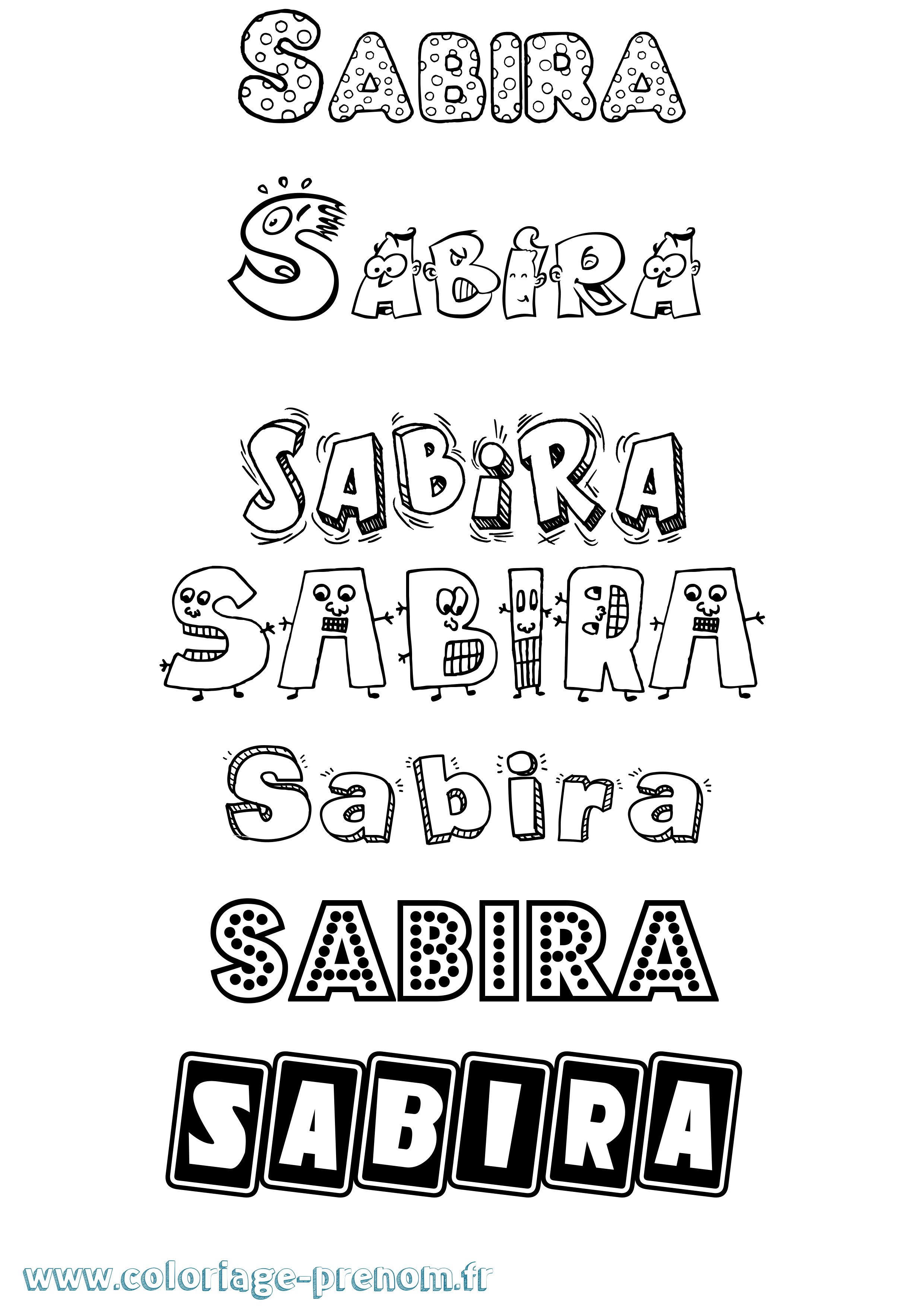 Coloriage Sabira Fun Coloriage prénom Sabira Fun