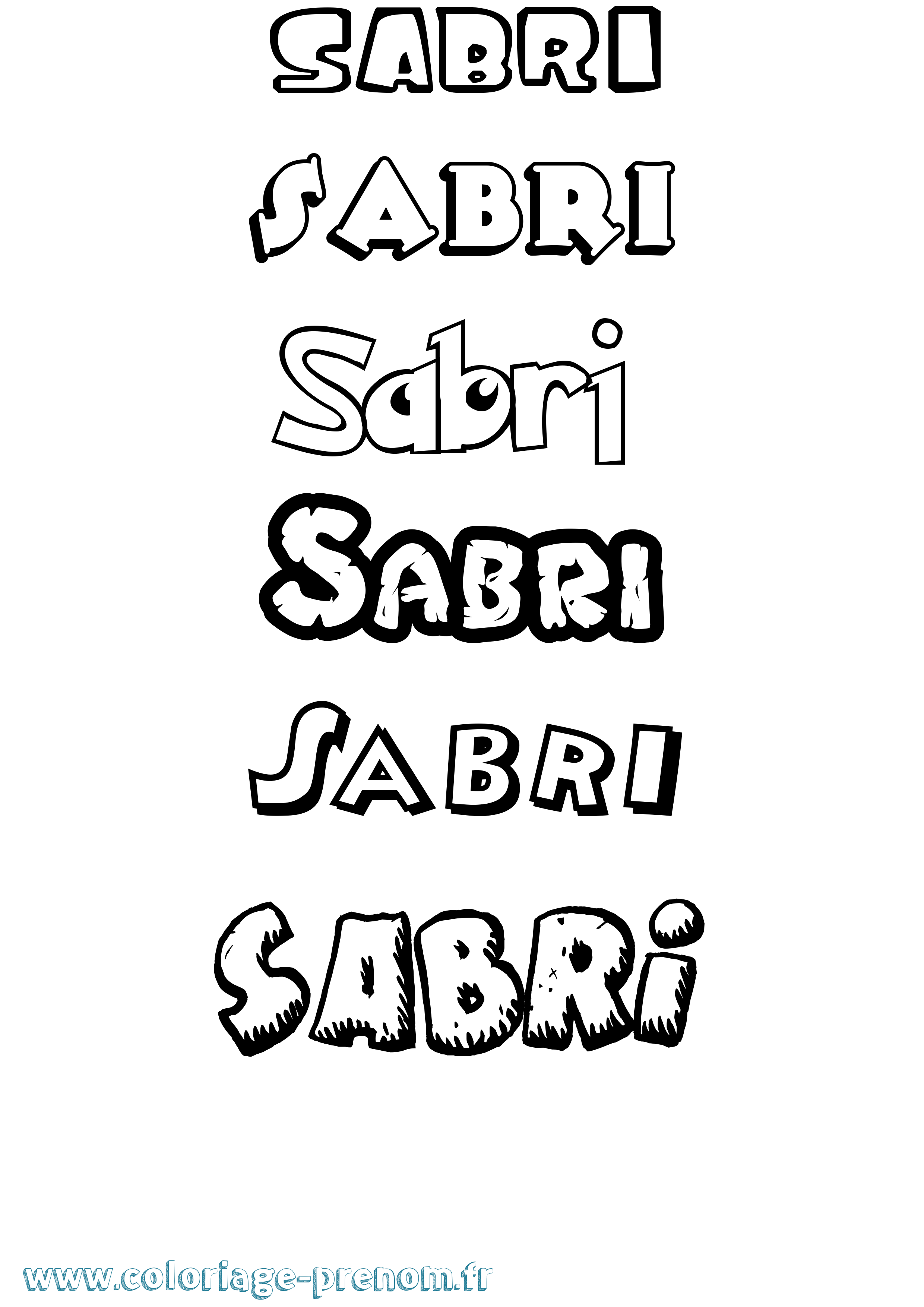 Coloriage prénom Sabri Dessin Animé