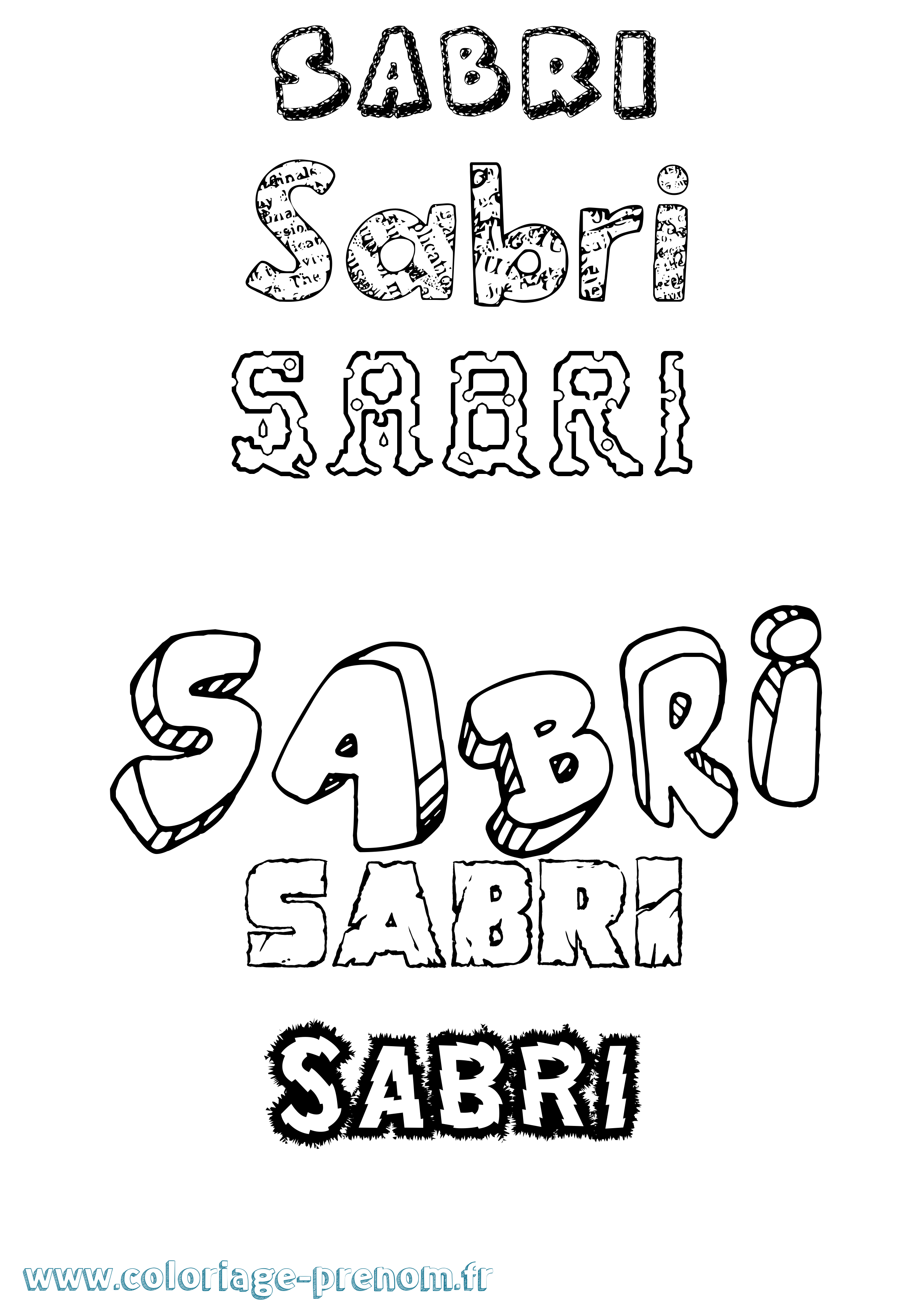 Coloriage Sabri Destructuré Coloriage prénom Sabri Destructuré