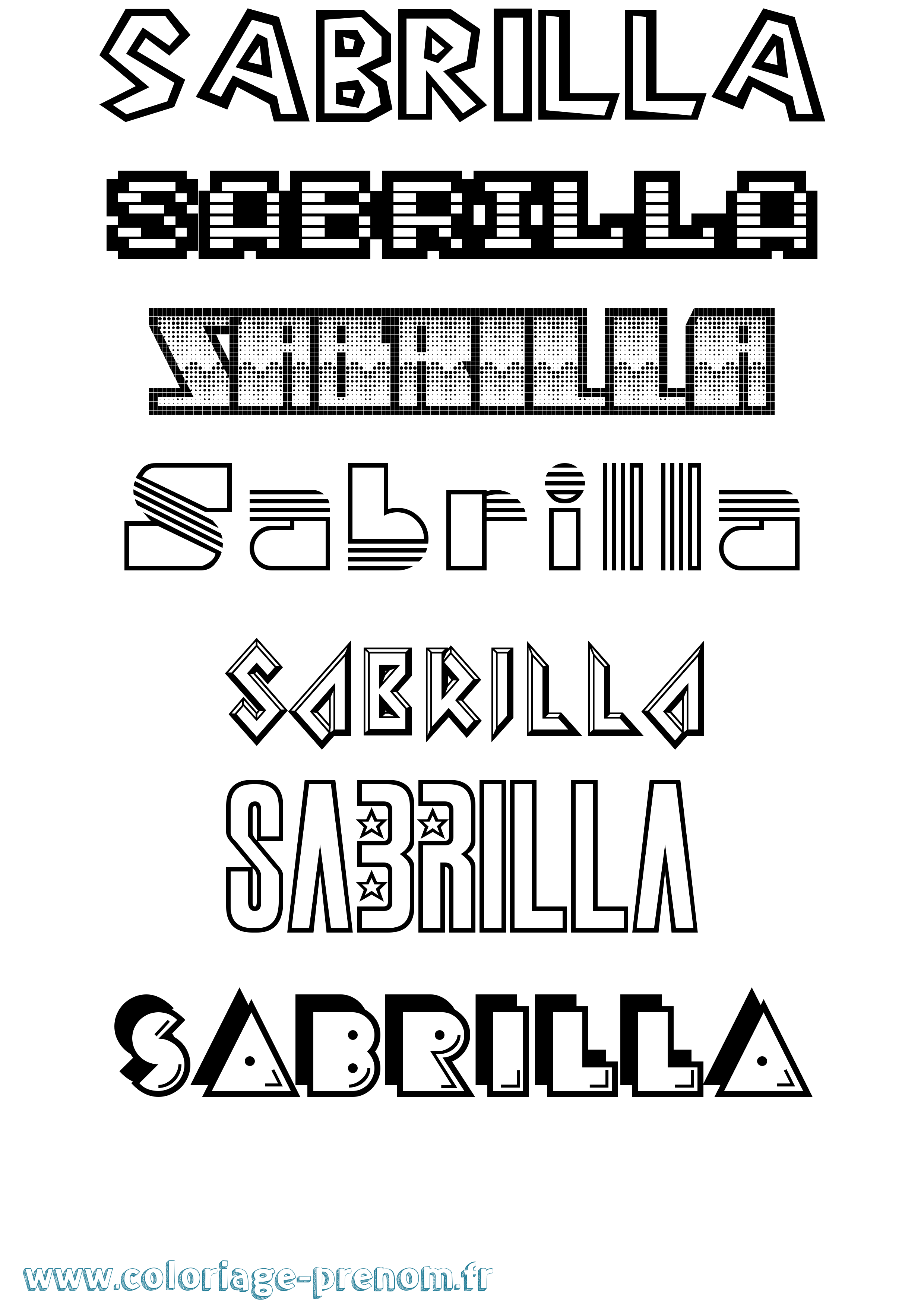 Coloriage Sabrilla Jeux Vidéos Coloriage prénom Sabrilla Jeux Vidéos