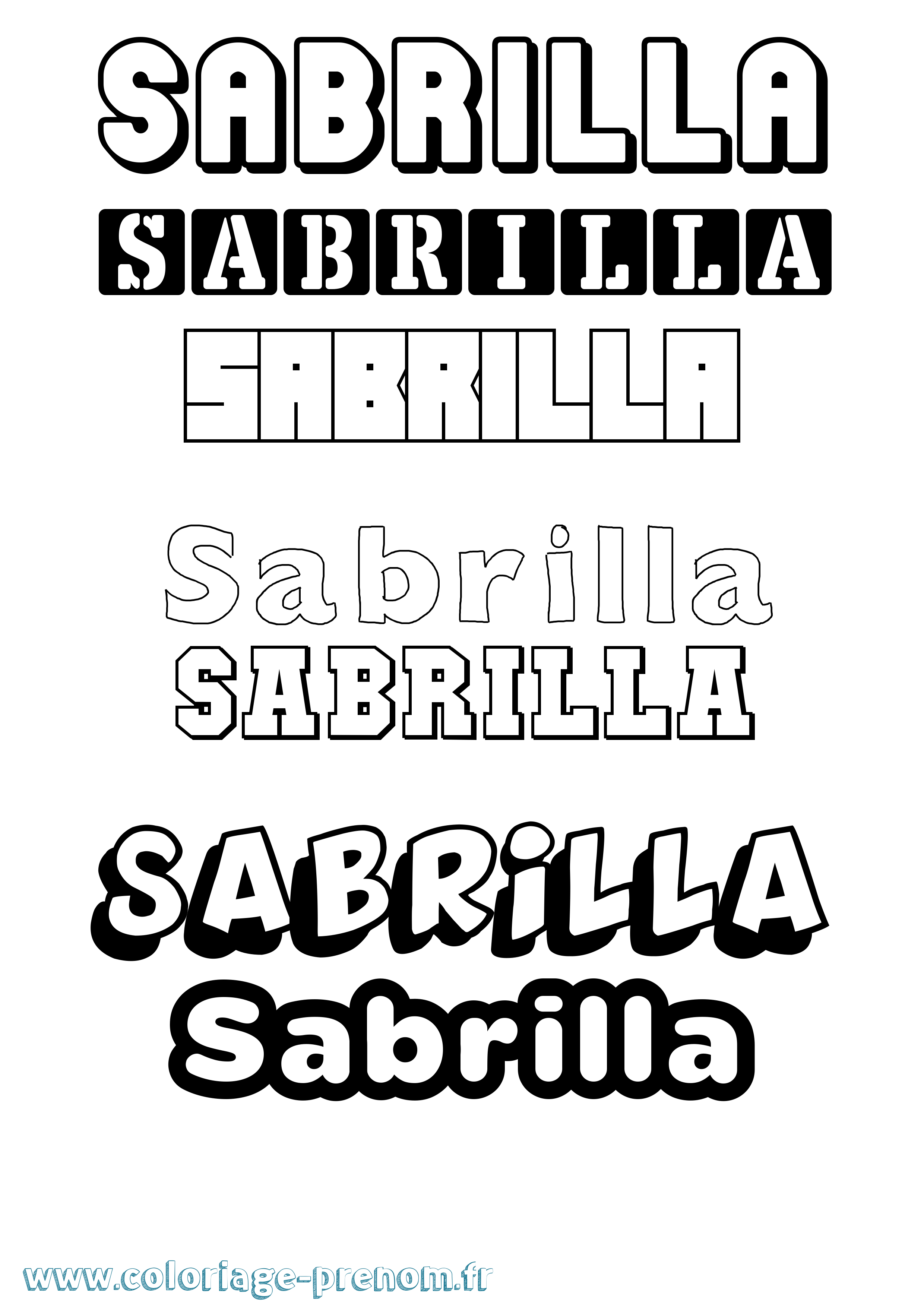 Coloriage Sabrilla Simple Coloriage prénom Sabrilla Simple