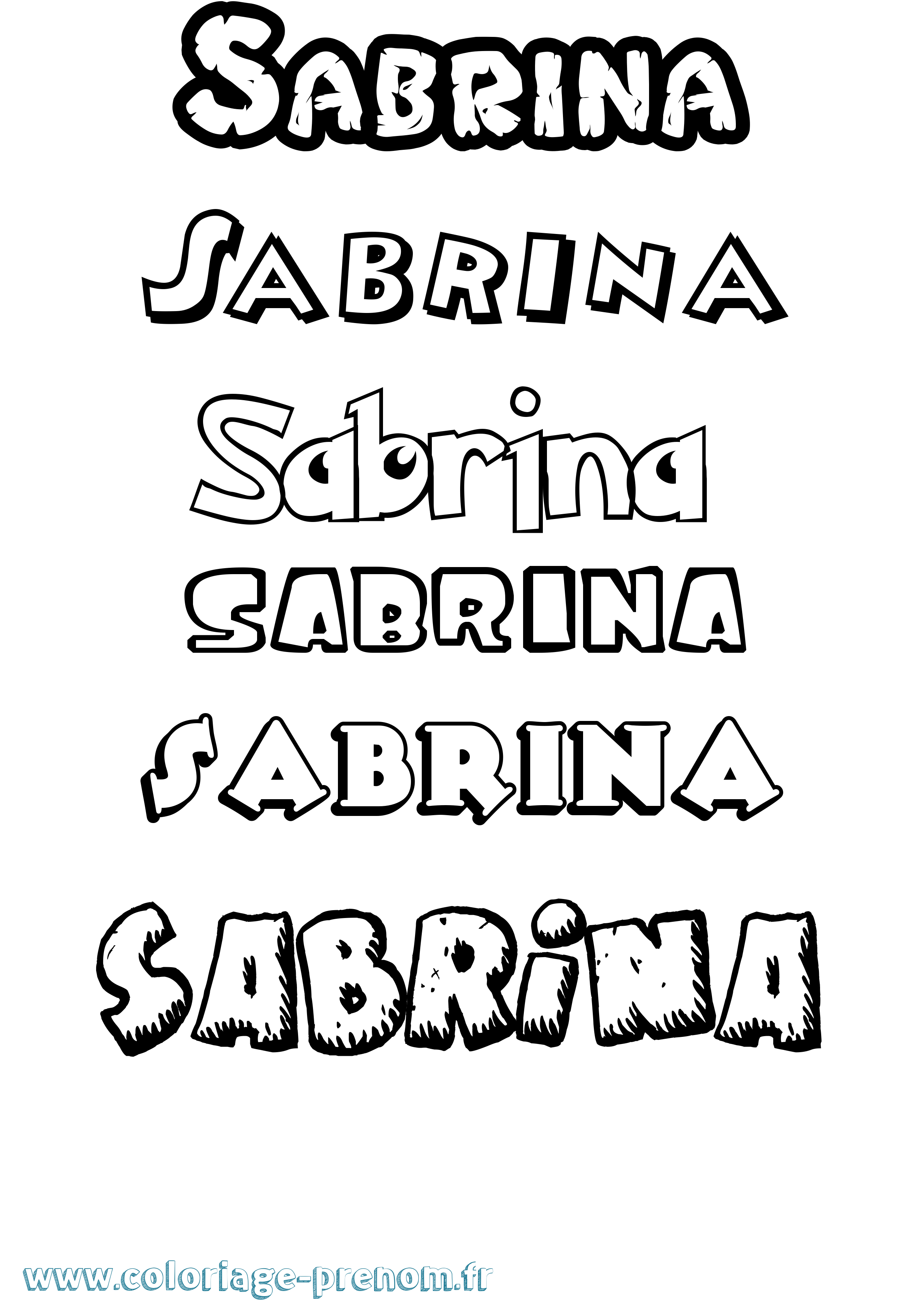 Coloriage prénom Sabrina Dessin Animé