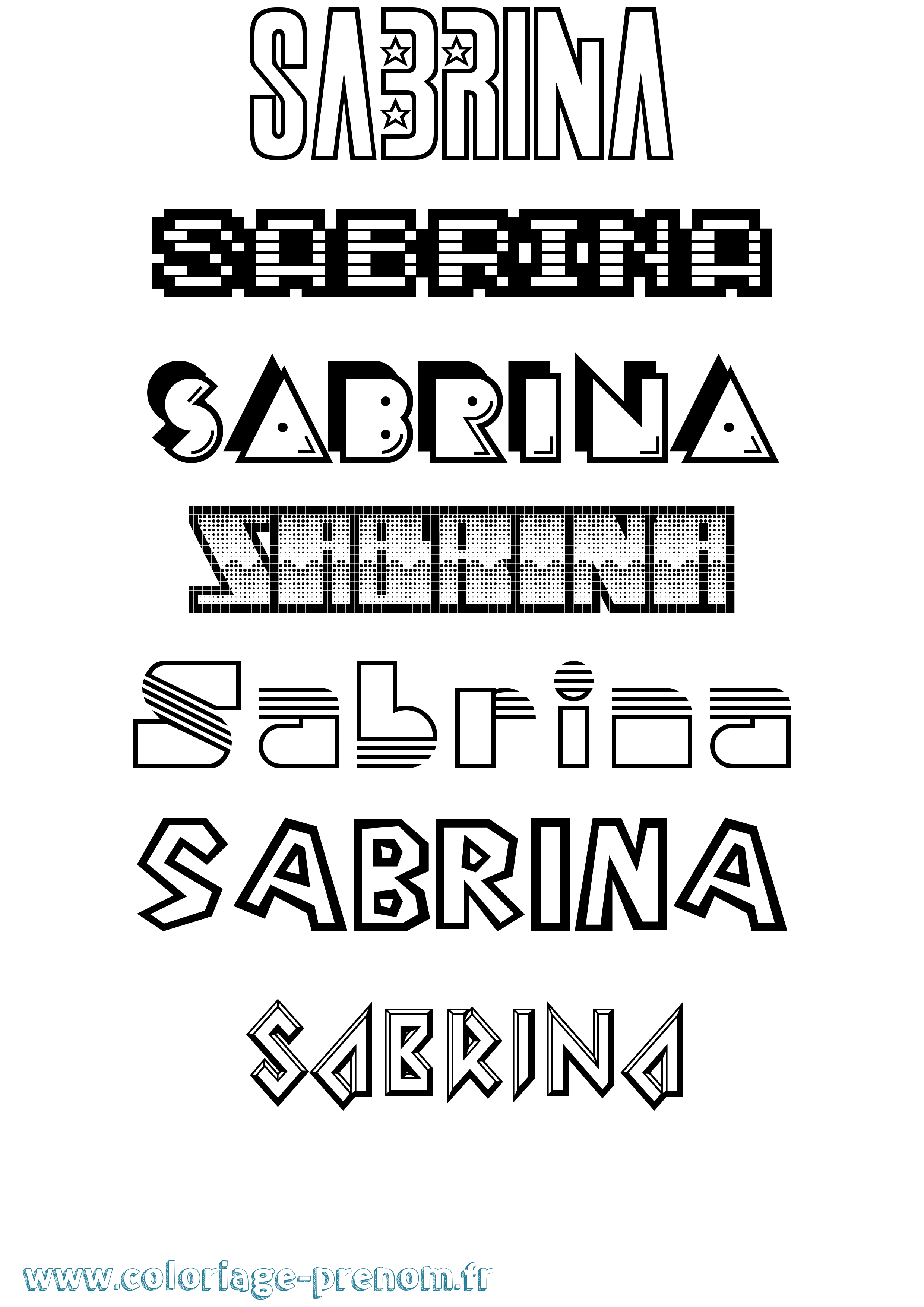 Coloriage prénom Sabrina Jeux Vidéos