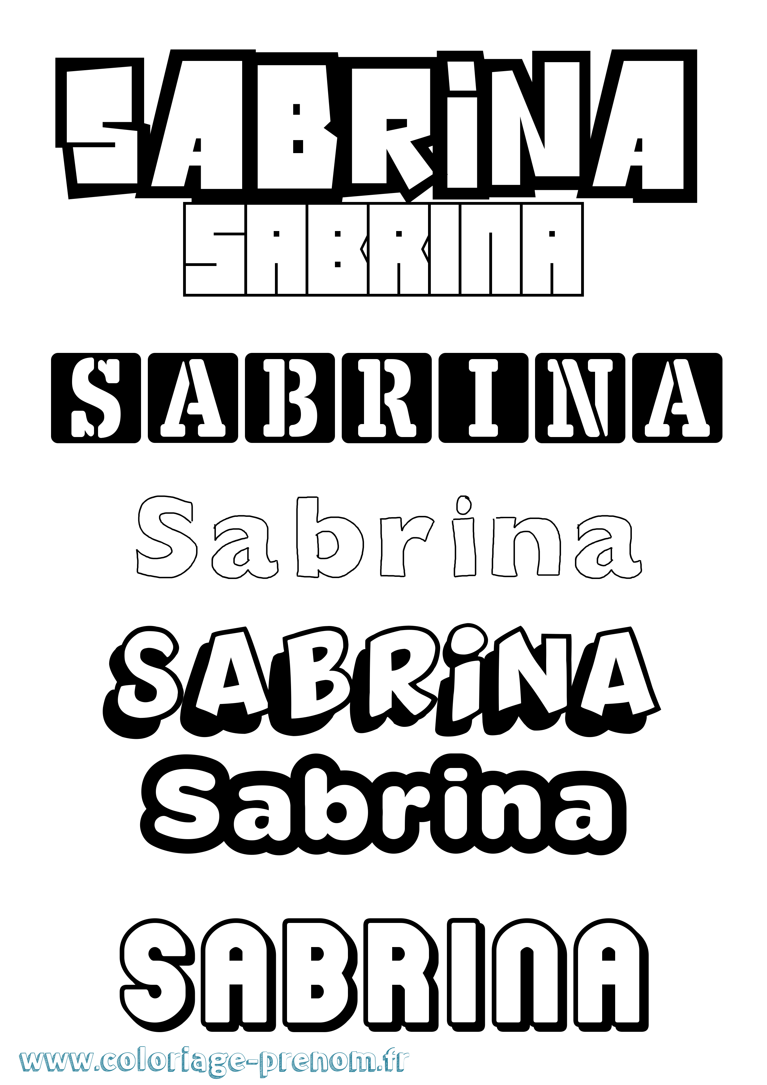 Coloriage prénom Sabrina Simple