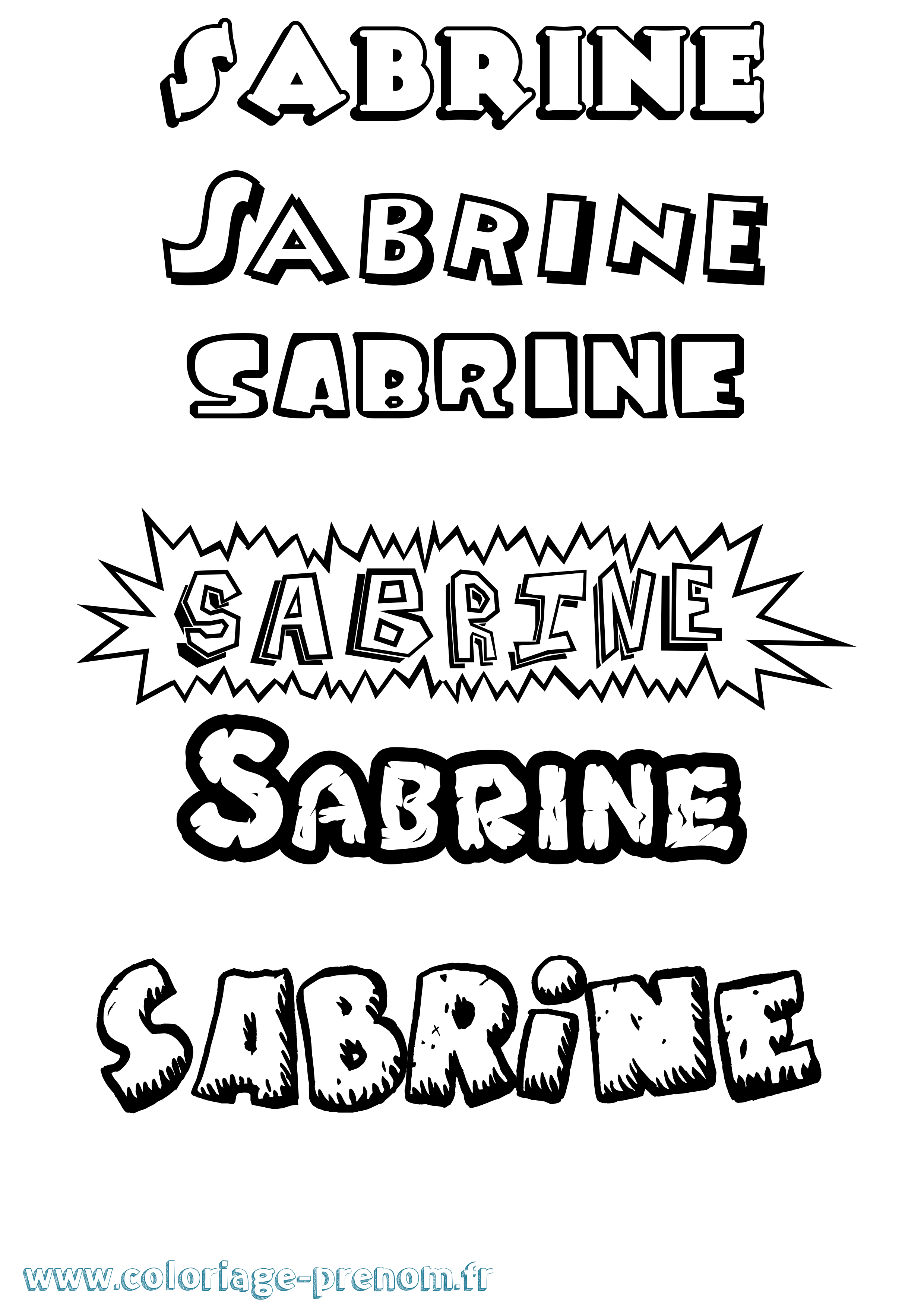 Coloriage prénom Sabrine Dessin Animé