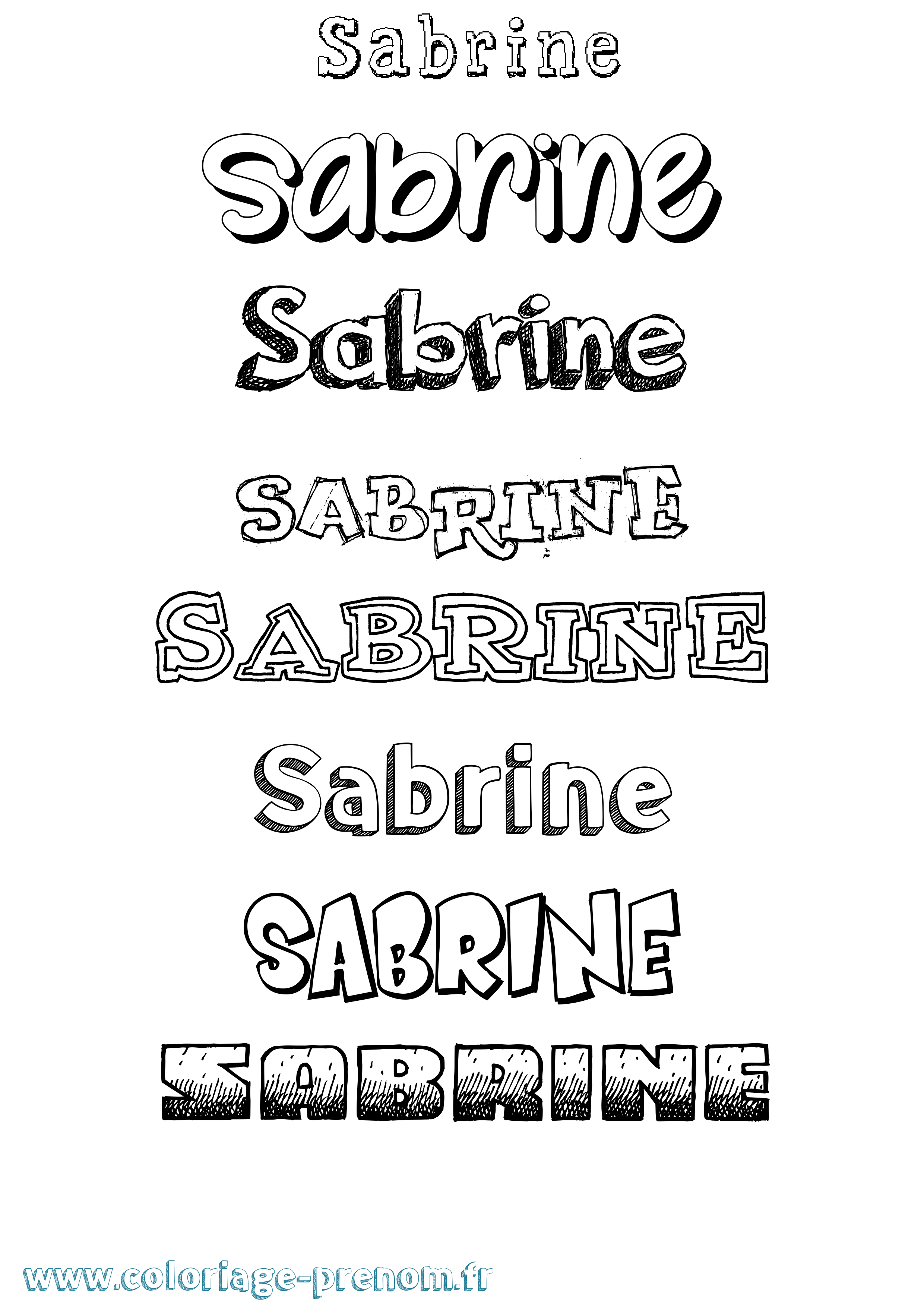 Coloriage prénom Sabrine Dessiné