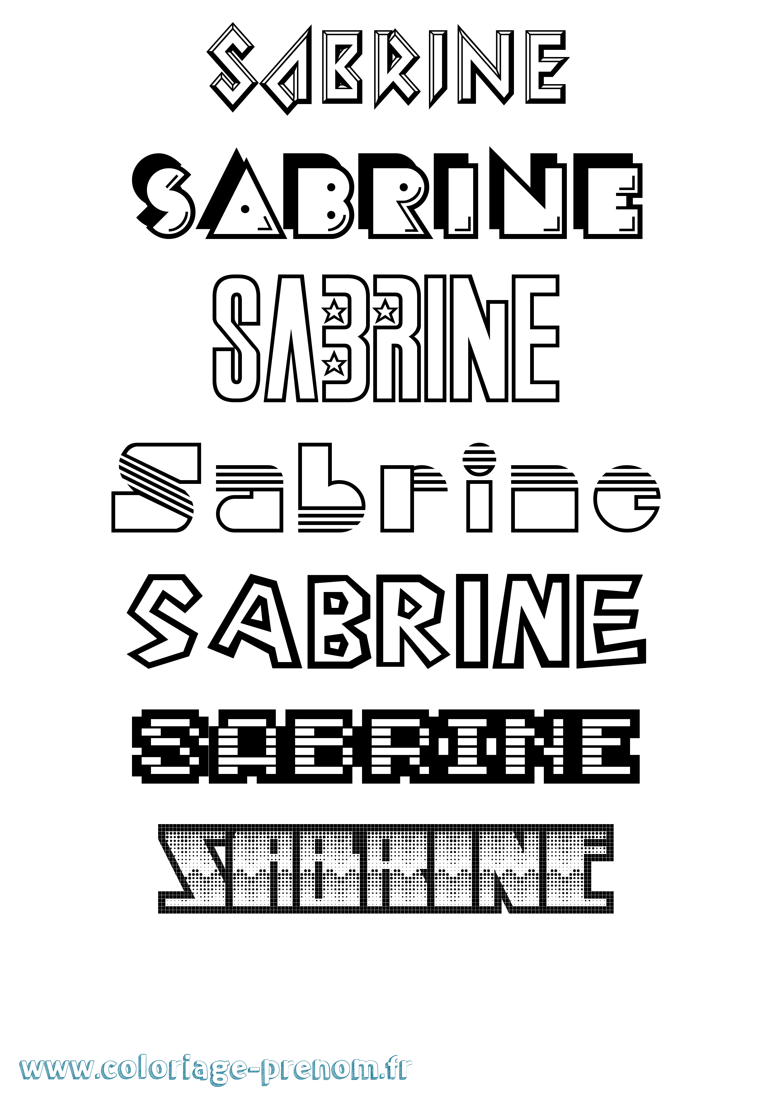 Coloriage prénom Sabrine Jeux Vidéos