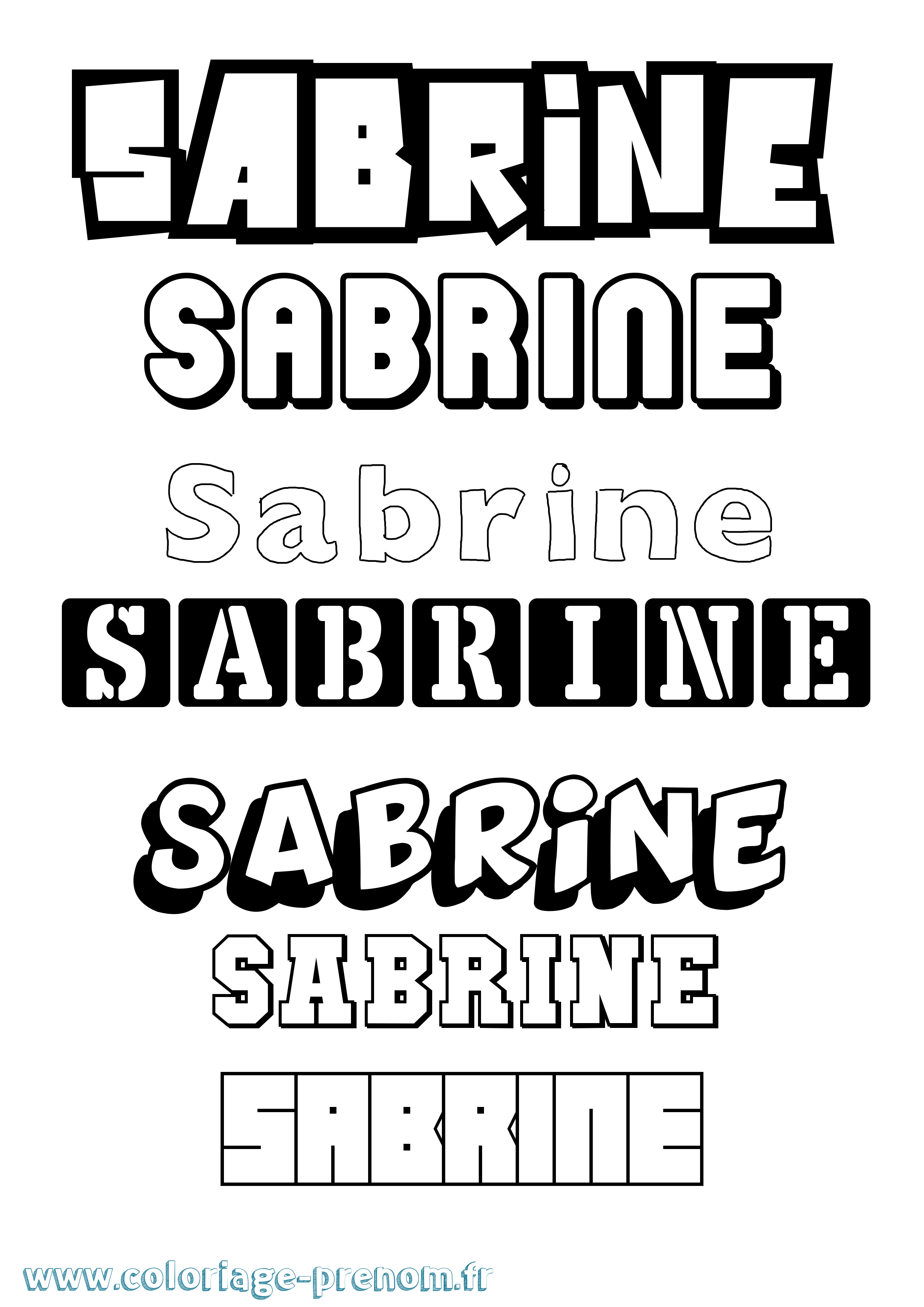 Coloriage prénom Sabrine Simple