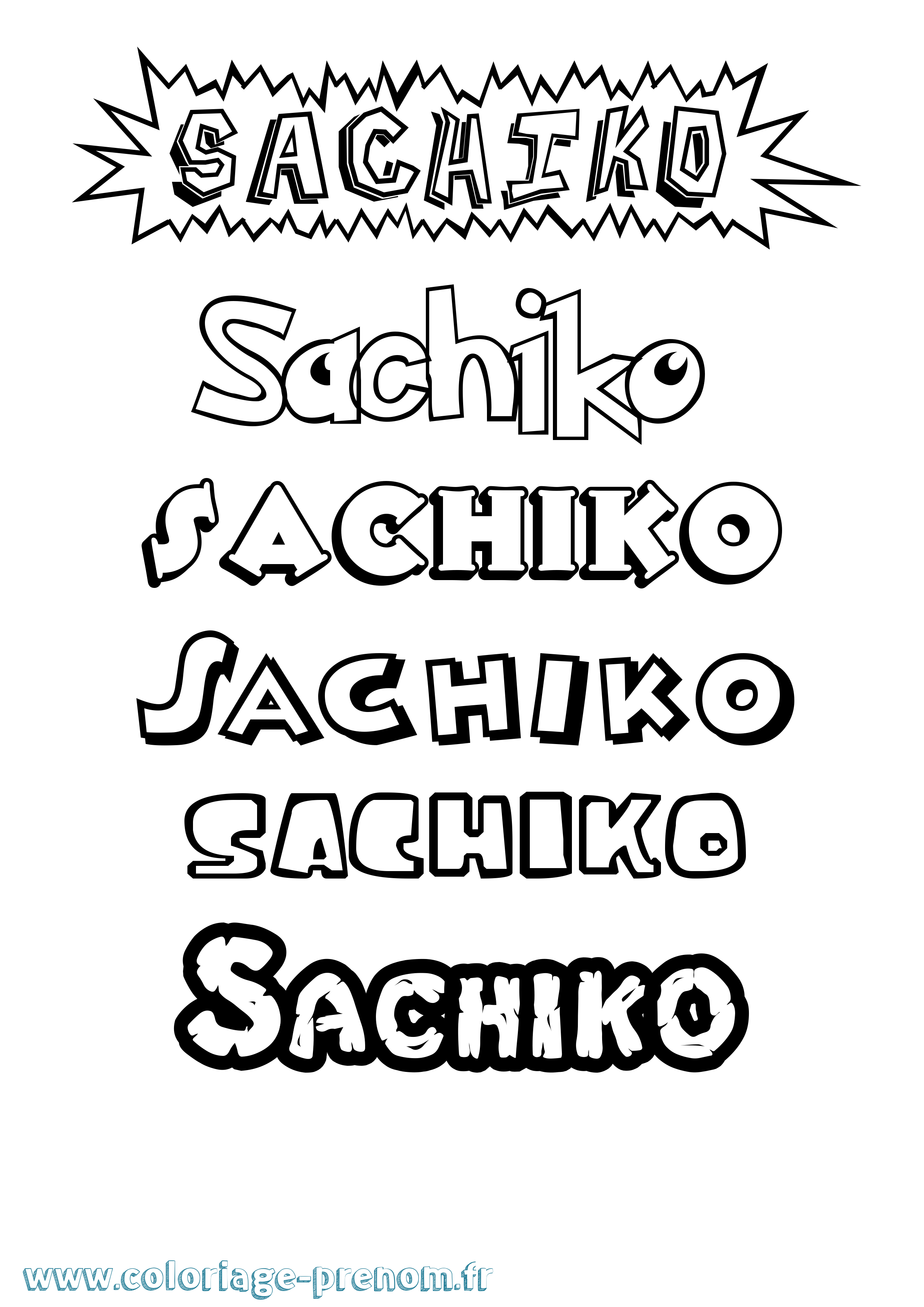 Coloriage prénom Sachiko Dessin Animé