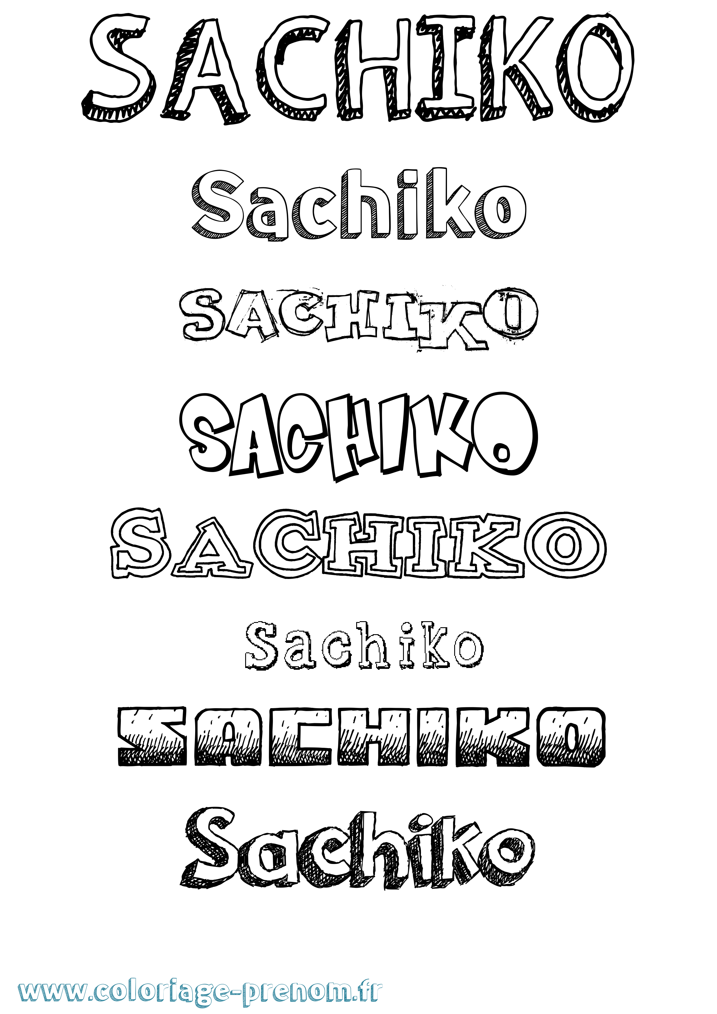 Coloriage prénom Sachiko Dessiné
