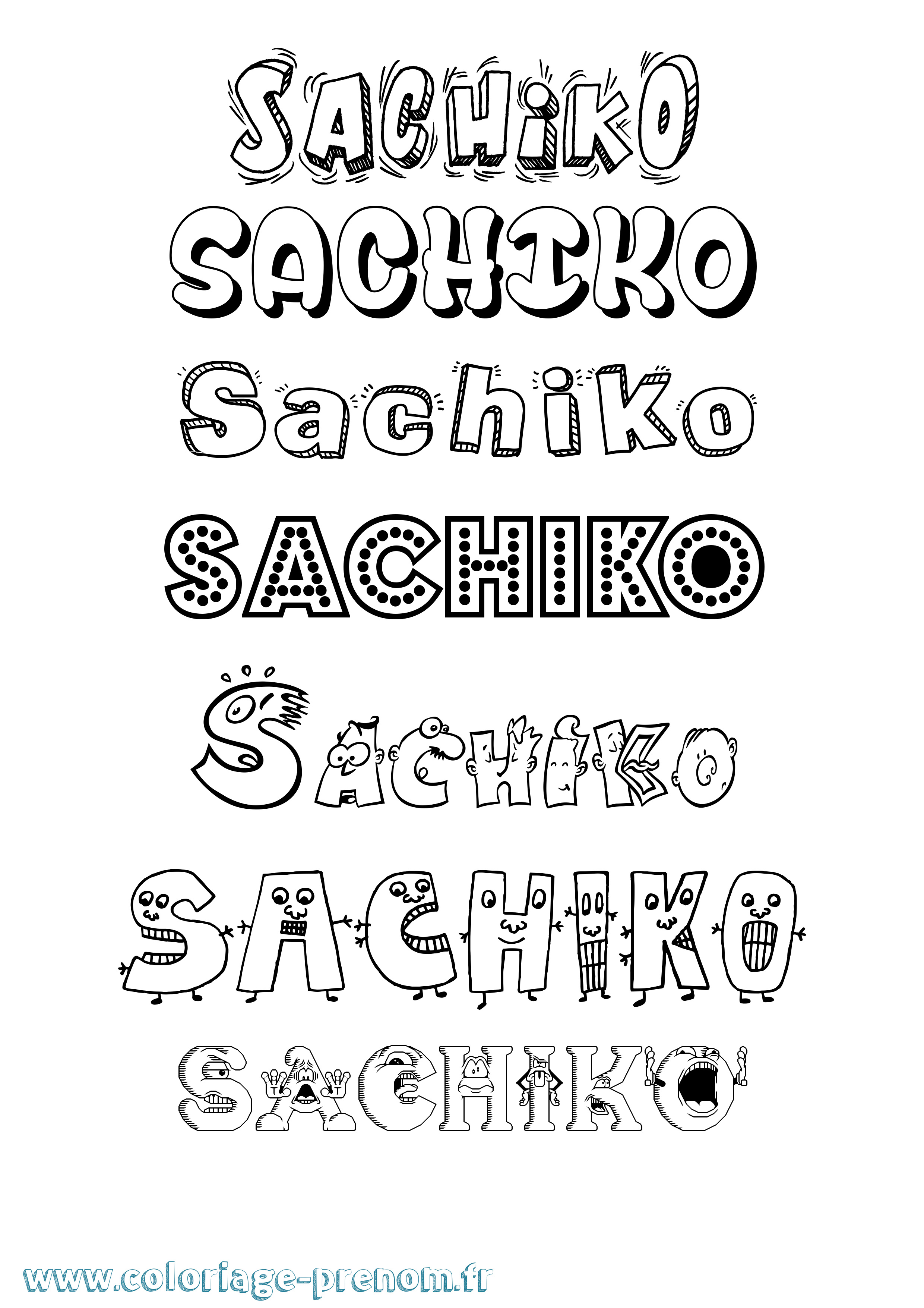 Coloriage prénom Sachiko Fun