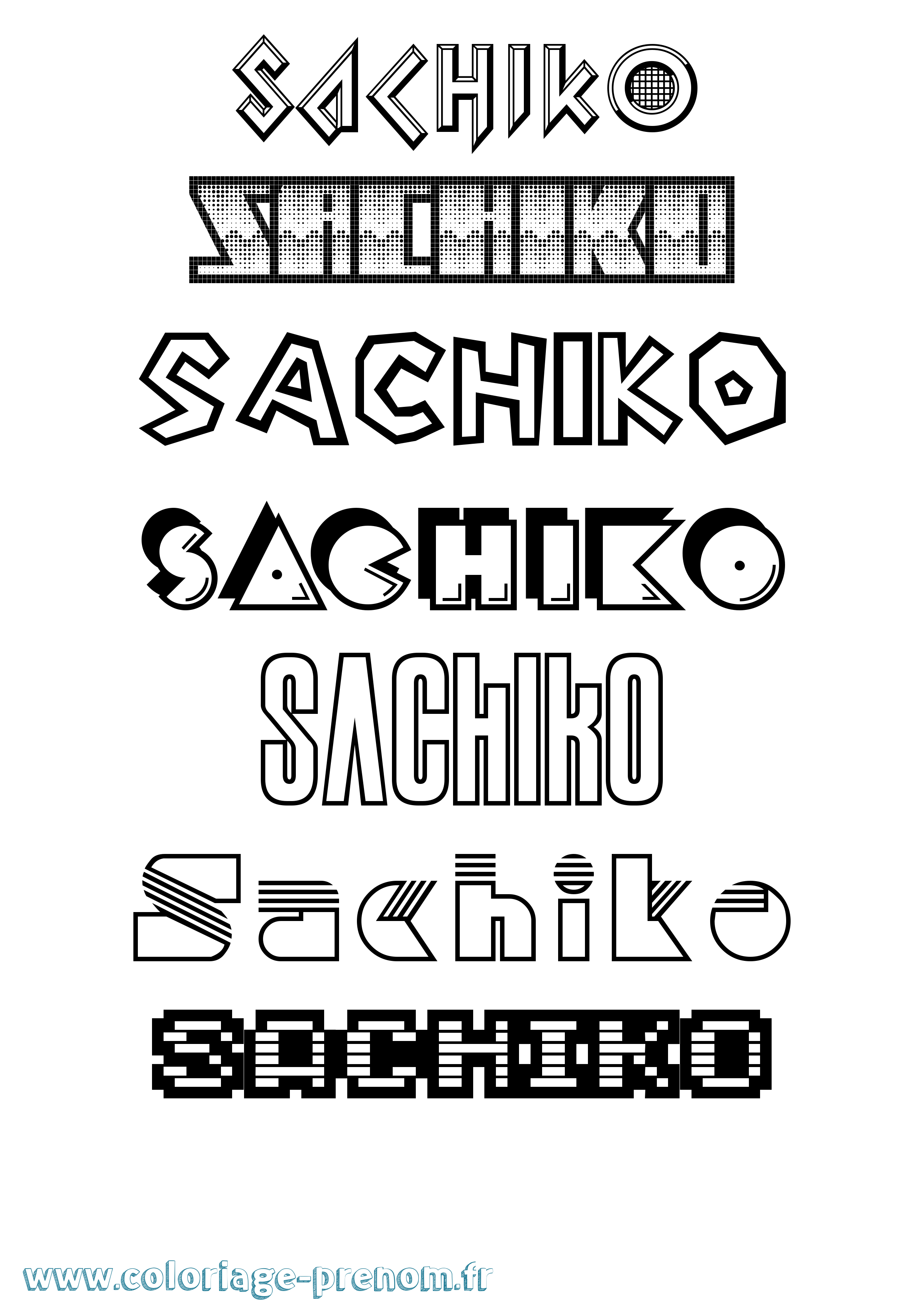 Coloriage prénom Sachiko Jeux Vidéos