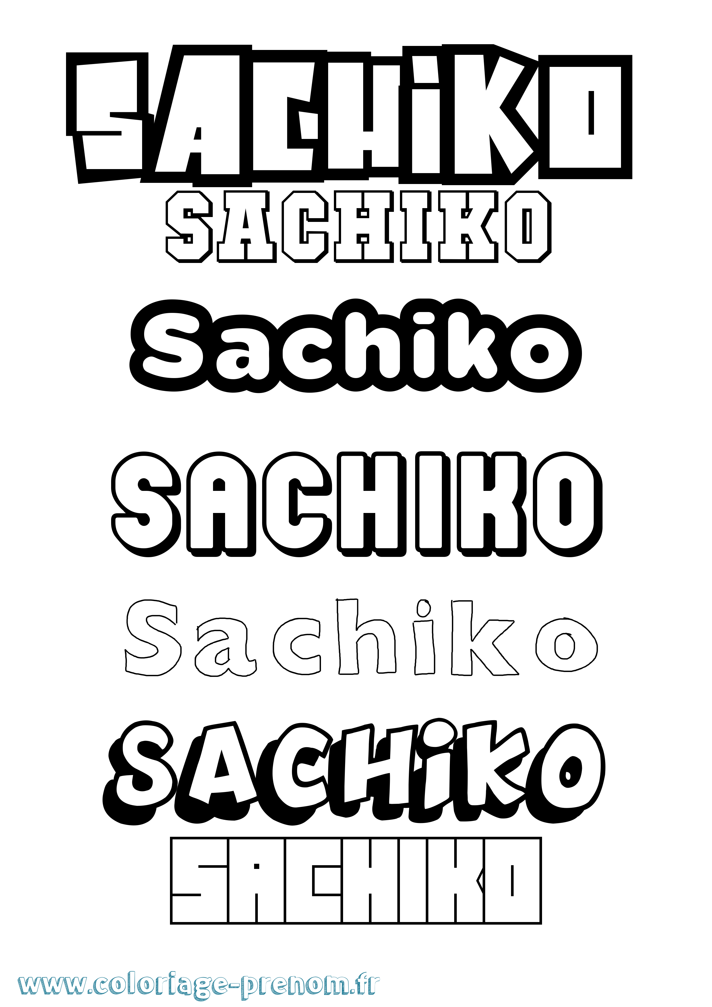 Coloriage prénom Sachiko Simple
